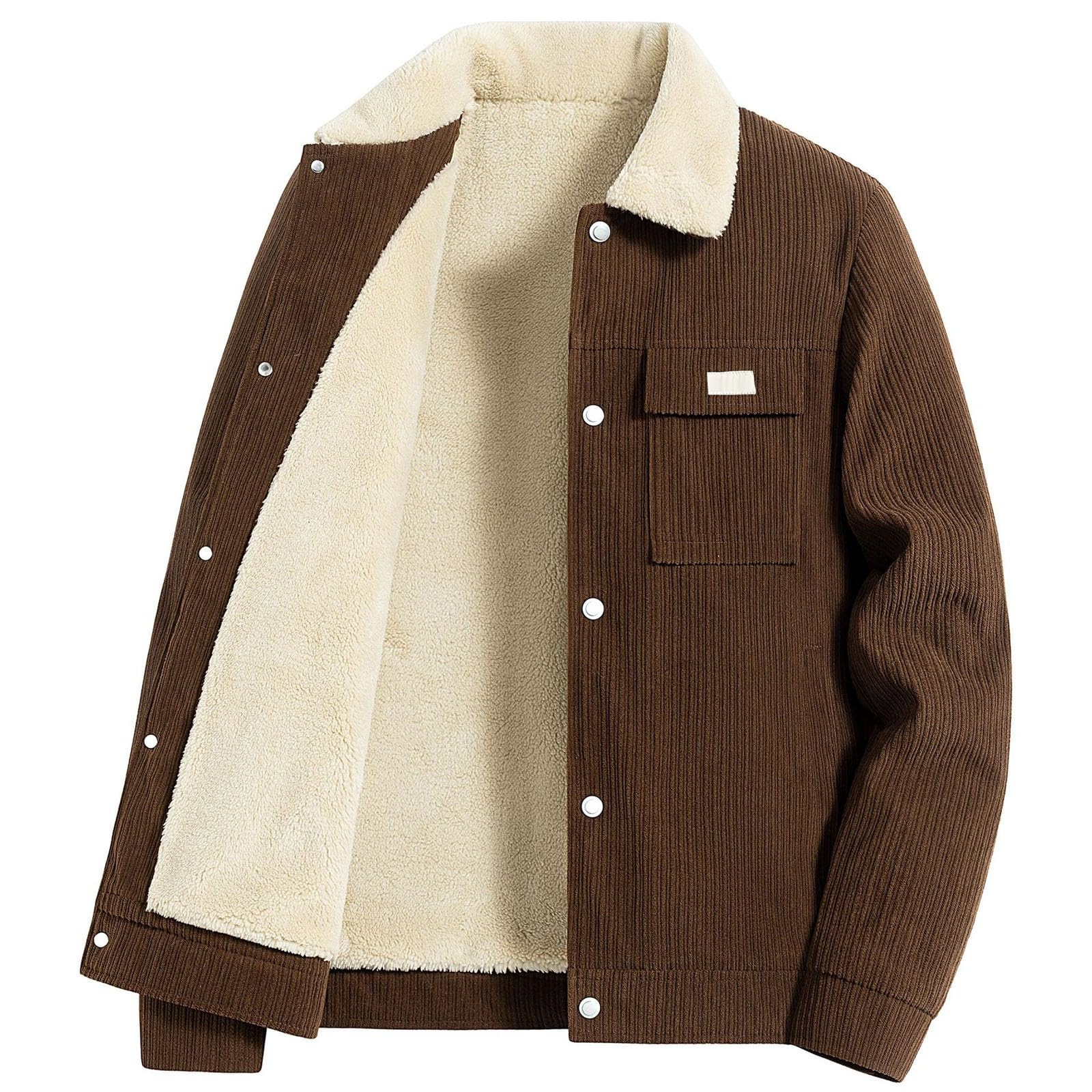 Generisch Giacca da baseball oversize in pile a coste da uomo