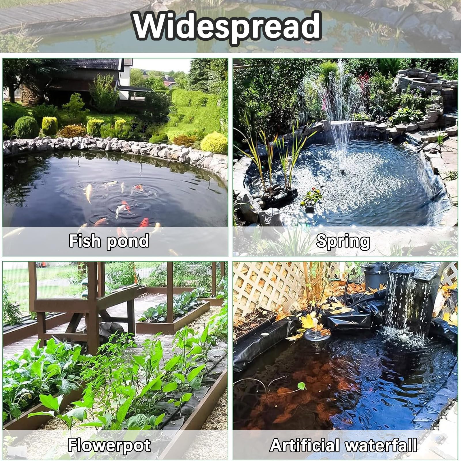 Rivestimento dello stagno,telo pvc laghetto,Rivestimento per Laghetto in HDPE Resistente,Fodera stagno Flessibile per Piscina Giardino per Laghetti,Fontane,Giardini Acquatici e Cascate(11×16m)