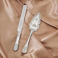 Vista 5 de AW Bridal Silver Wedding Cake Knife And Server Set, Vintage Cake Cutting Set for Wedding, Personalized Cake Cutter Wedding Gift Bridal Shower Gift