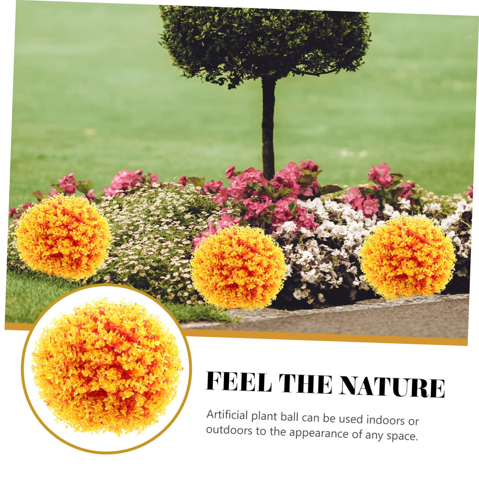 Homoyoyo Bola Topiaria de Eucalipto Artificial para Interiores, Plástico Naranja, Fácil de Decorar Poda, Adecuado para Fiestas y Hogar
