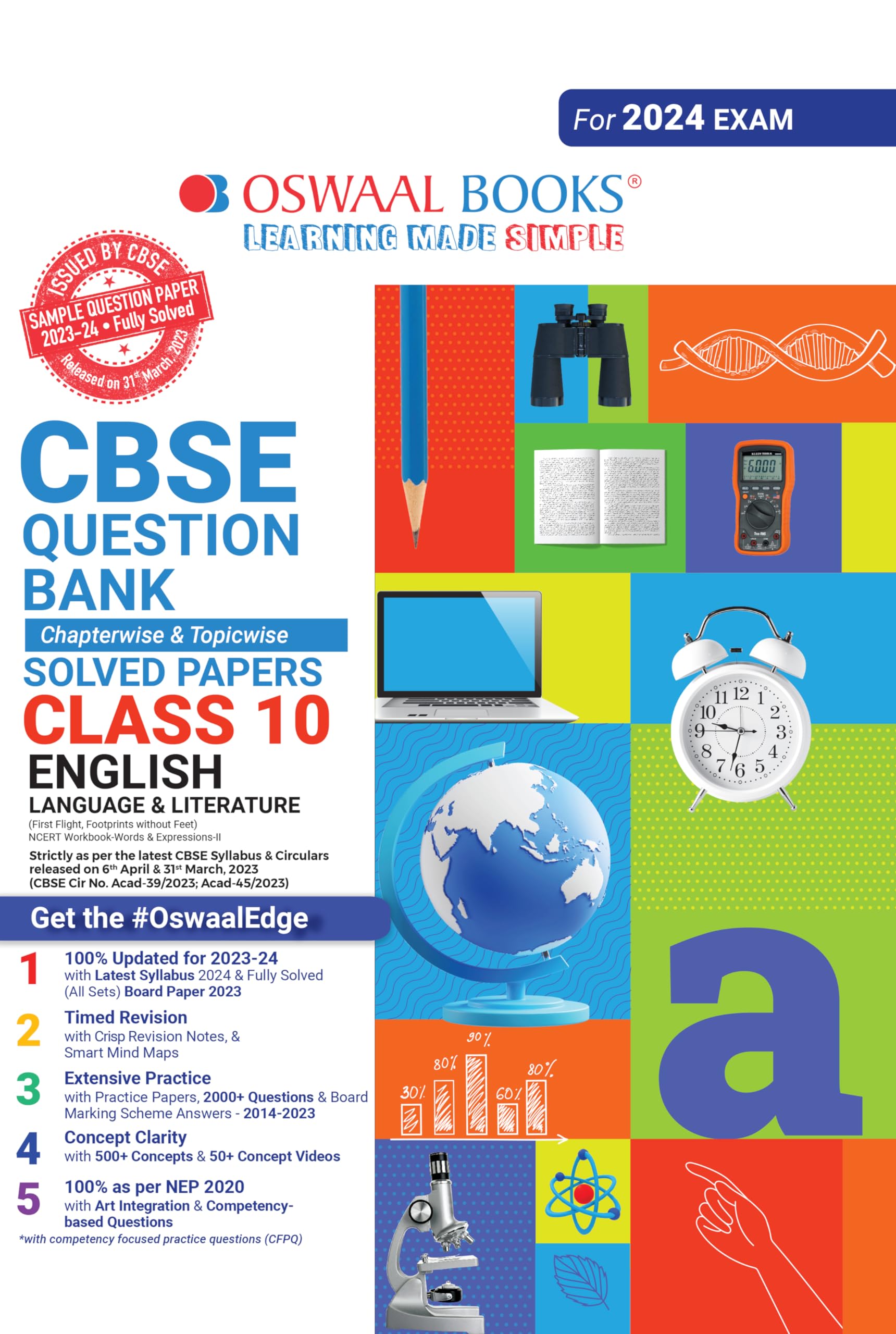 Oswaal Cbse Chapterwise & Topicwise Question Bank Class 10 English Language & Literature Book (for 2022 Board Exams) Paperback – 1 Jan. 2023
