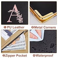 Vista 2 de FIODAY Libro de servidor, libros de servidores del alfabeto para camarera, libro de camarera de cuero con bolsillo con cremallera, libro de servir