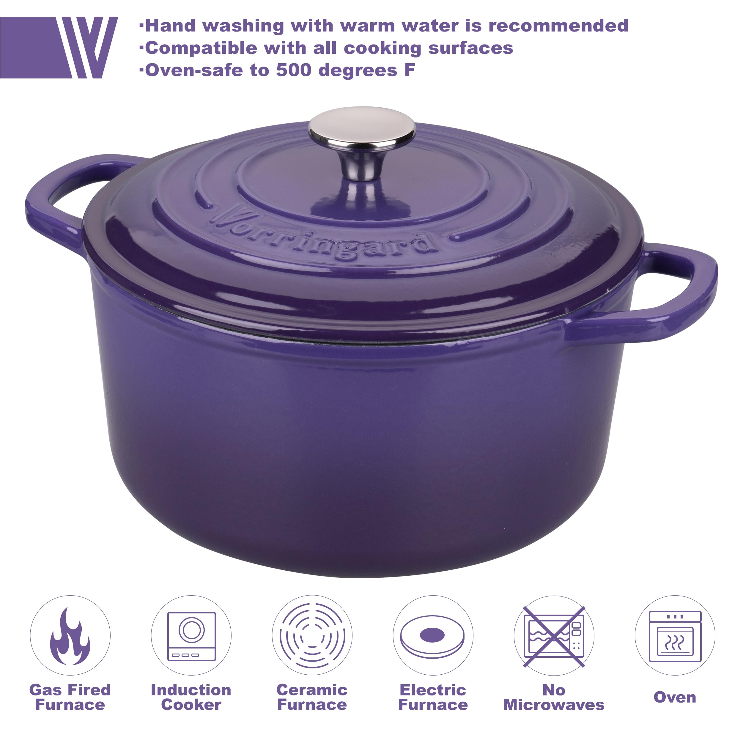 Amazon.com: VORRINGARD Enameled Cast Iron Dutch Oven Pot with Lid