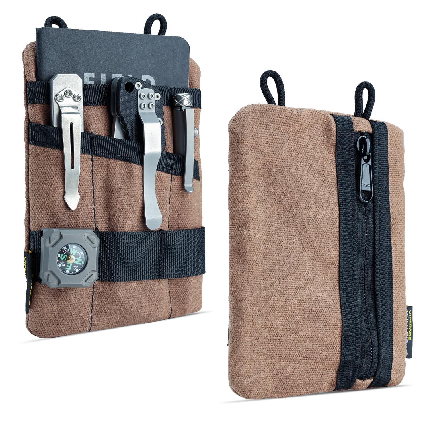 VIPERADE VE1-OW EDC Pouch, Waxed Canvas Pocket Organizer, EDC