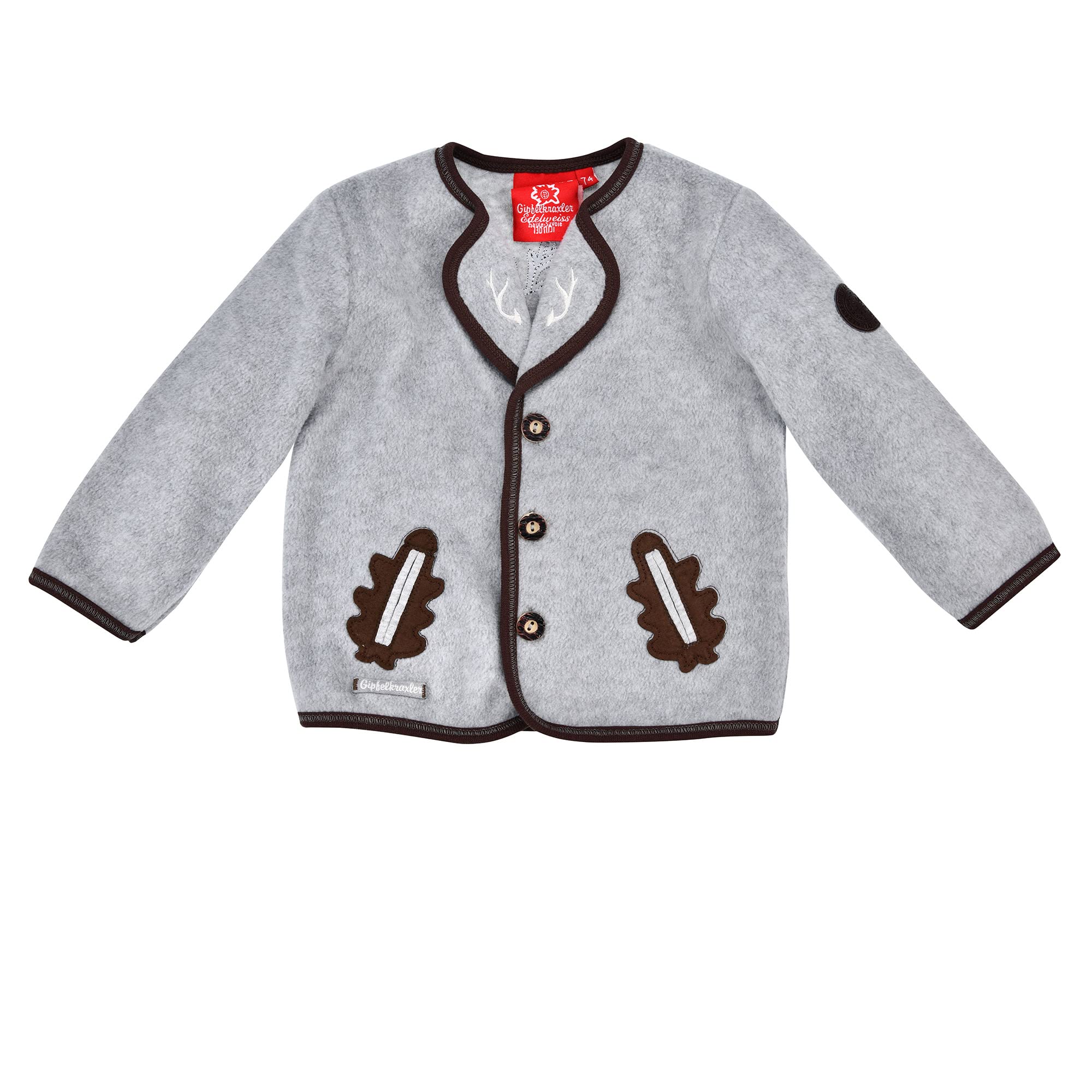 BONDI Trachten Fleecejacke, Grey-Melange 98 Tracht Baby Jungs Artikel-Nr.91638