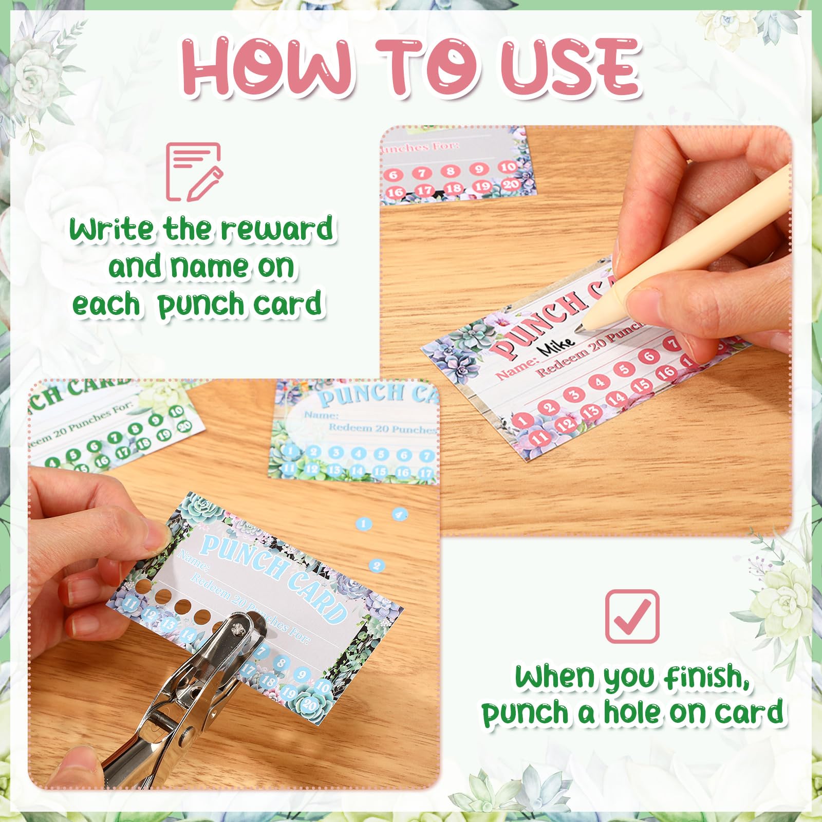 Snapklik.com : Fumete 400 Pcs Punch Cards For Classroom Reward Cards ...