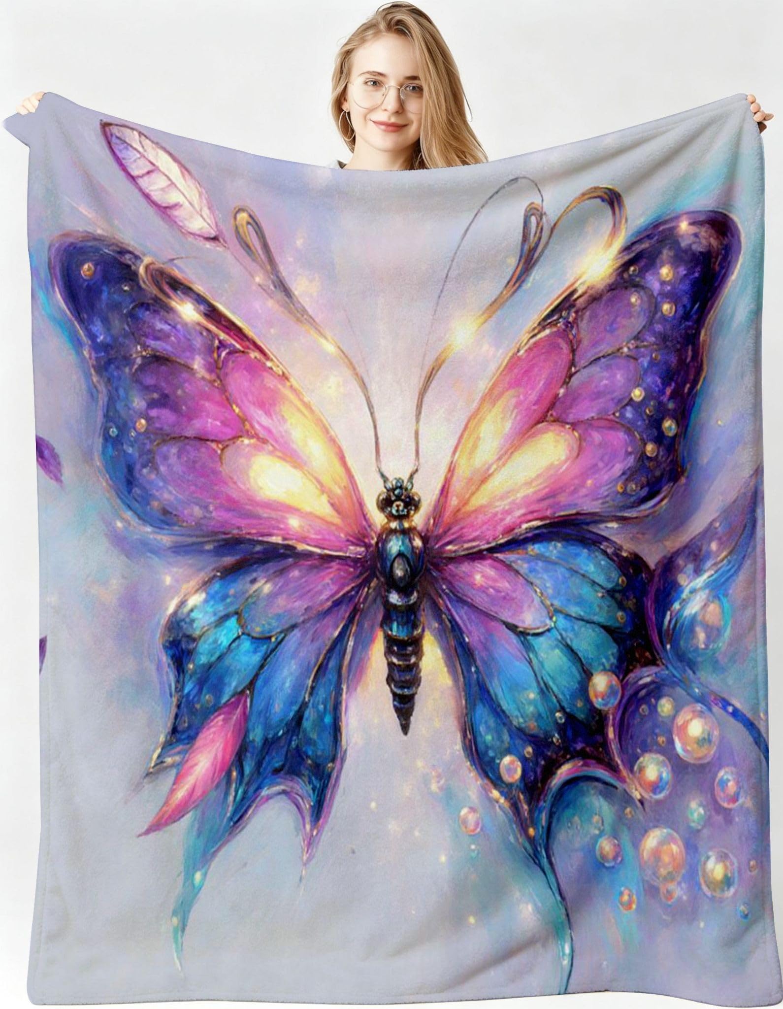 Manta 220x240 cm Cascada Florida Franela Polar para Cama 135/150-A267