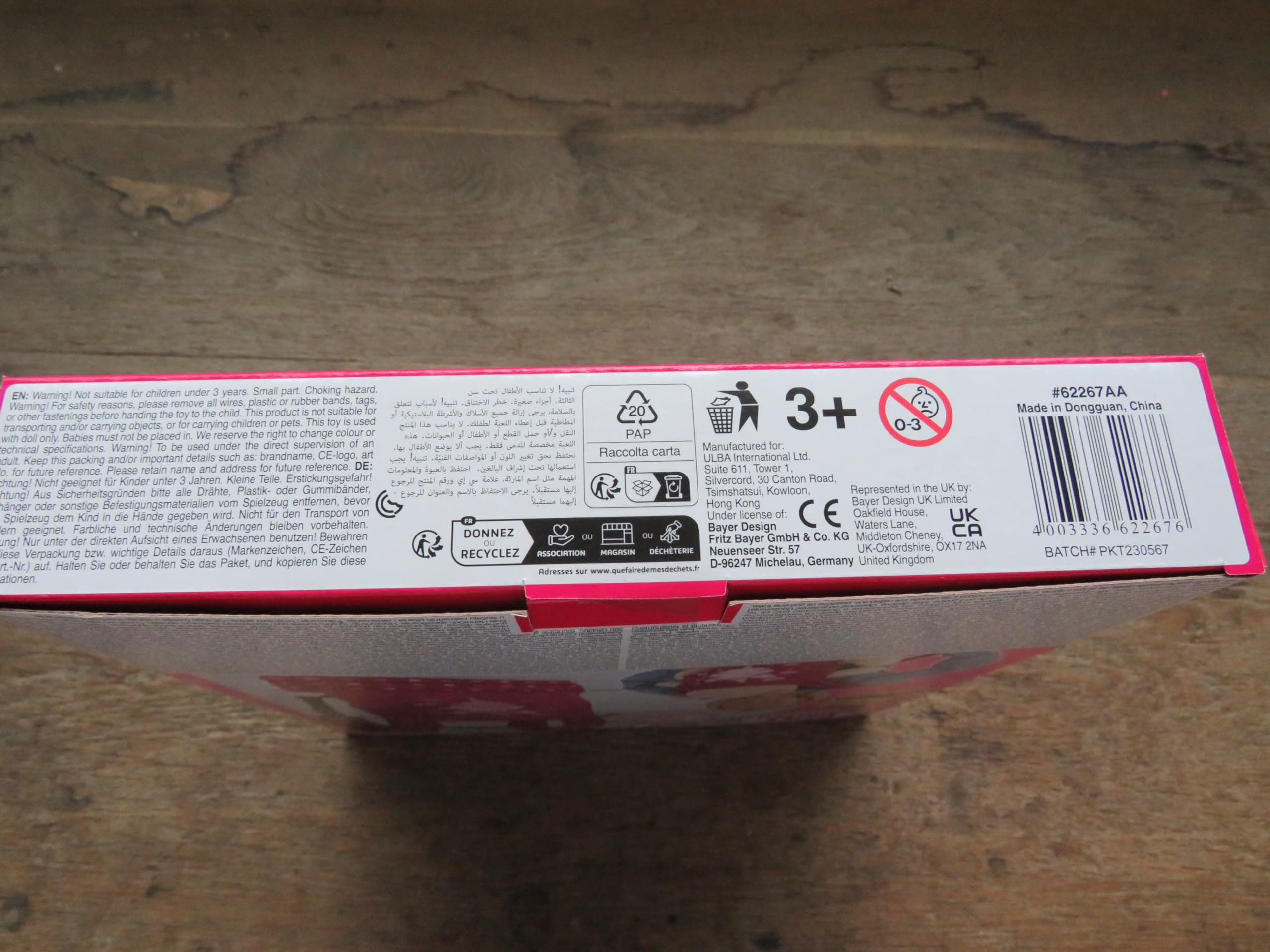 Bayer Design 67927AA Poppenautostoeltje met dak, verstelbare handgreep, veiligheidsgordel, voor poppen tot 46 cm, vanaf 3 jaar