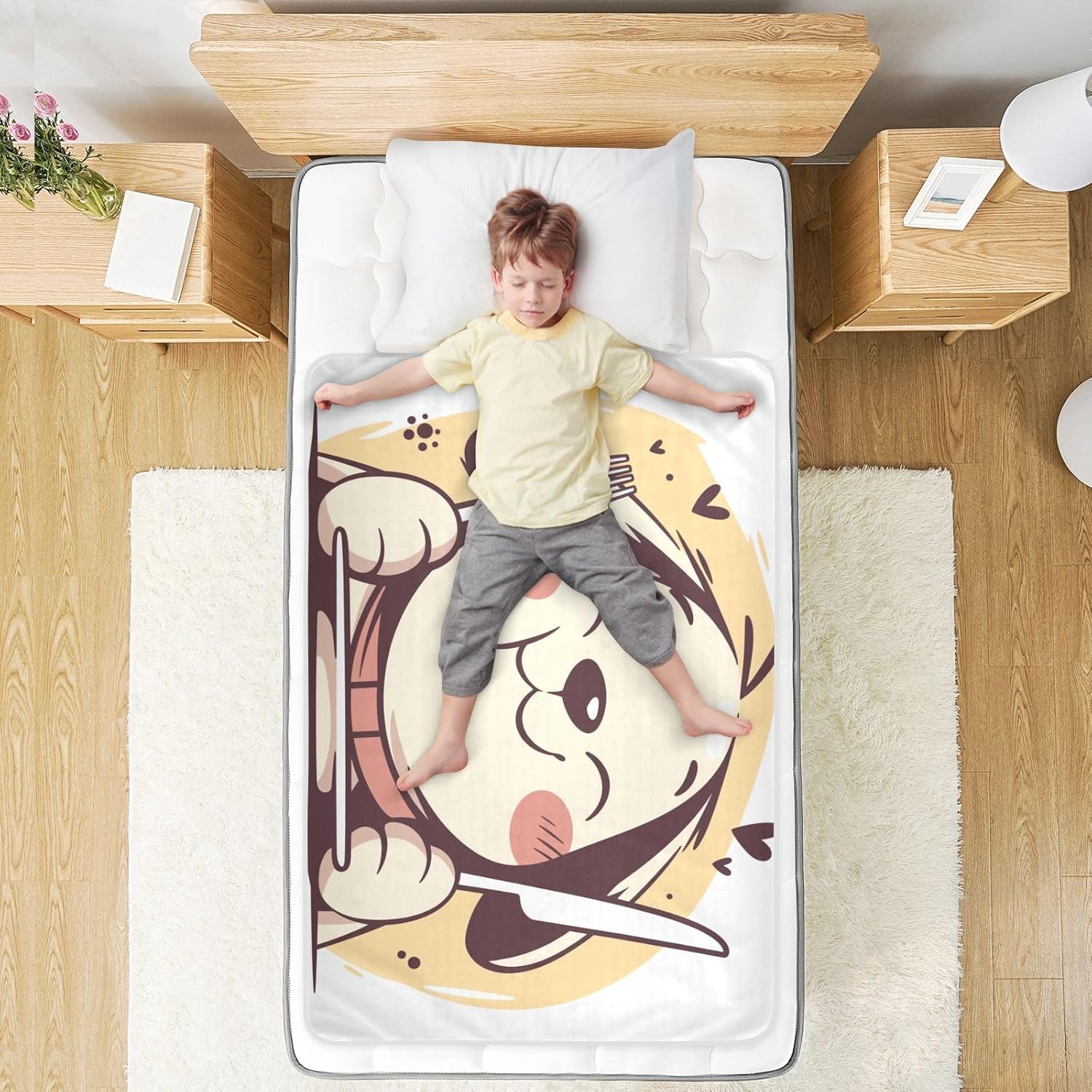 Cute Cartoon Dog Extra Large Resuable Bed Underpads Water Resistant Bed Pad Leakproof Quick Drying Diaper Pads for Baby Toddler Children , 52" L x 34" W