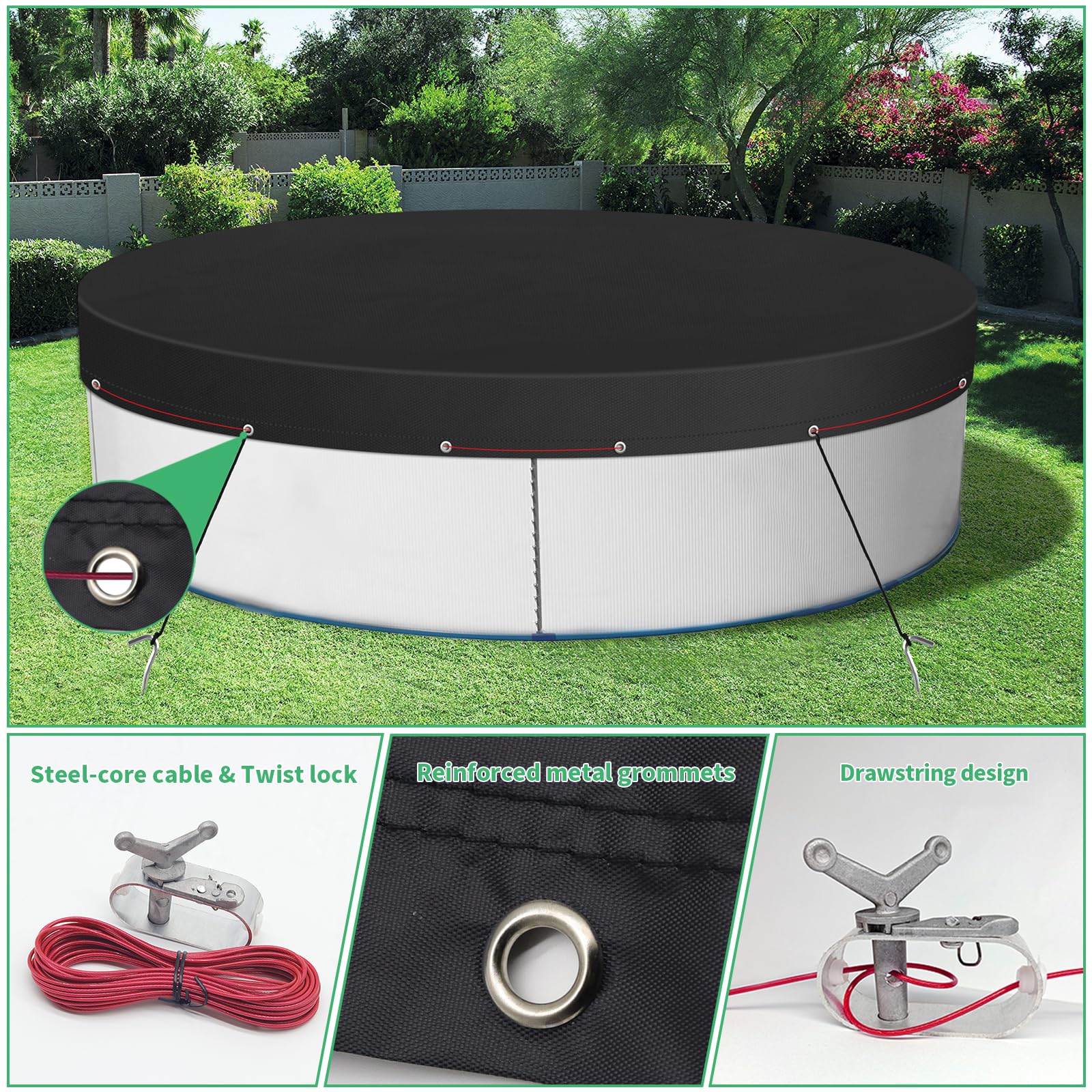 Round Pool Cover Diameter 310 cm - Image 4