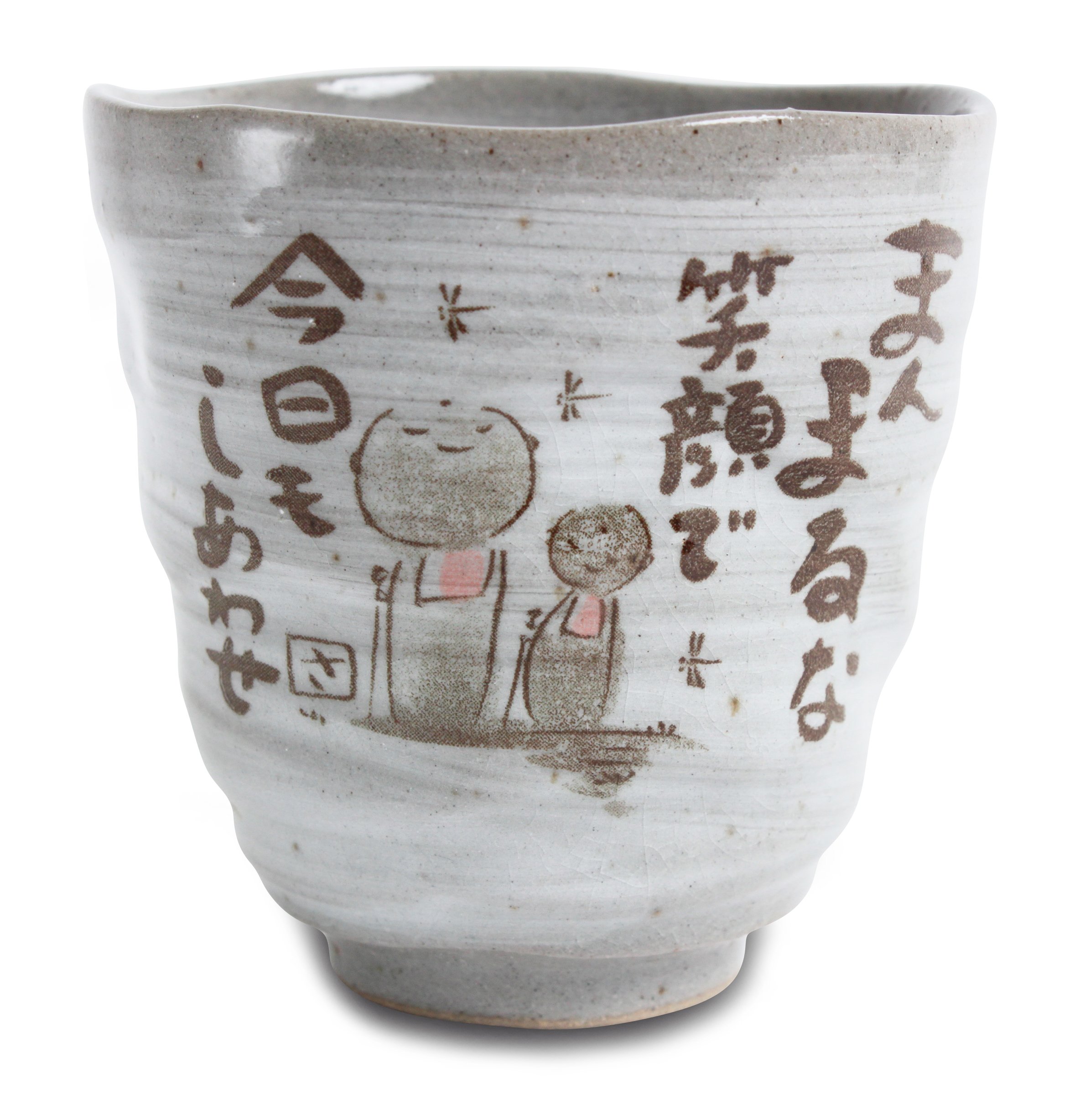 Buy Mino ware Japanese Pottery Yunomi Chawan Tea Cup Jizo Stone Statues