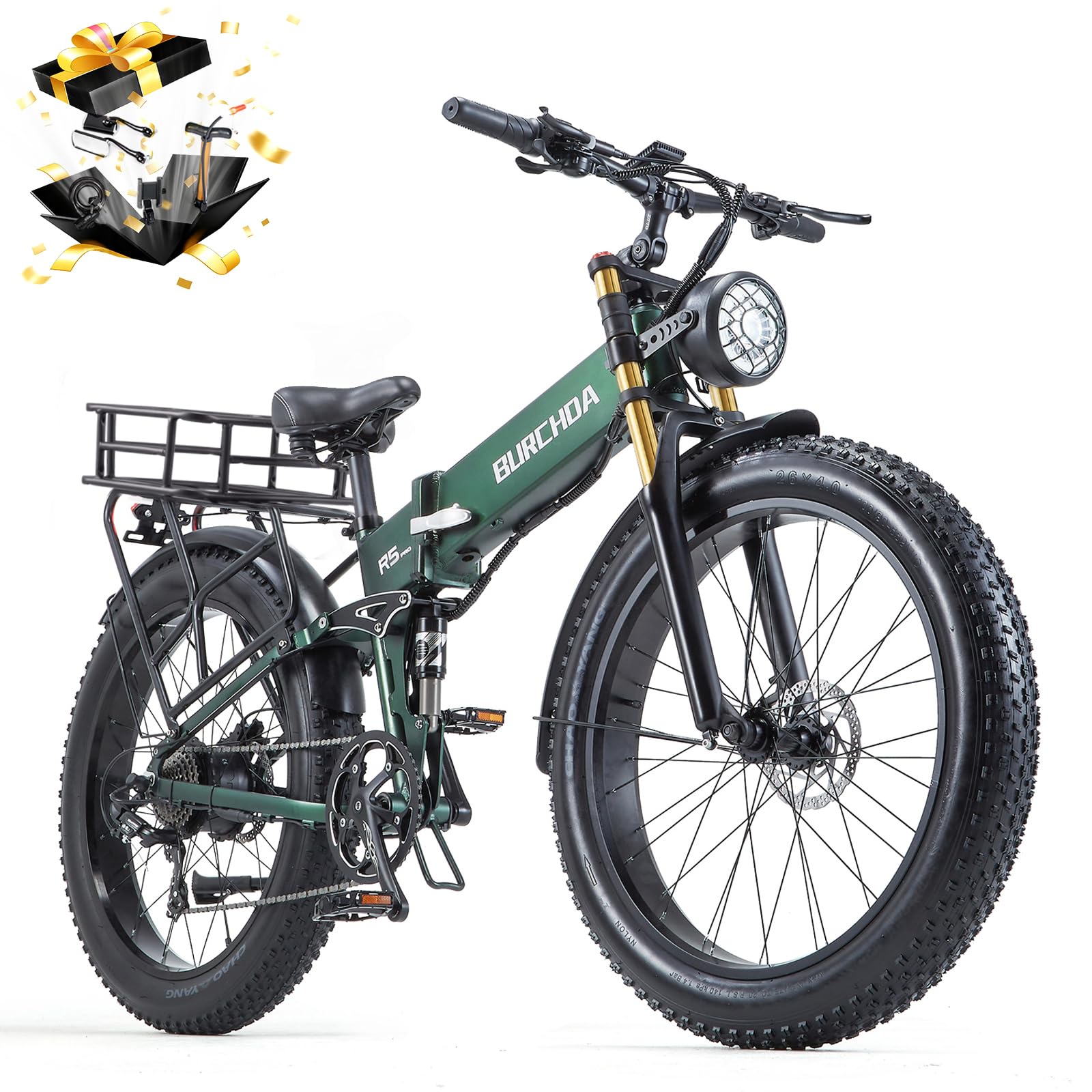 Electric Bike for Adults 3000W/1500W Peak AWD Dual Motor,30+MPH Max Speed & 120 Miles with 48V 60Ah/40Ah/30Ah/20Ah Battery, 26" Fat Tire Full Suspension Dual Hydraulic Brakes Mountain E Bicycle