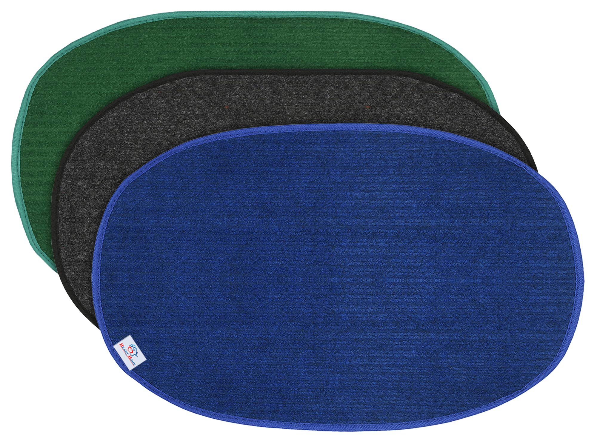 Heart Home Oval Shape Durable Microfiber Door Mat, Heavy Duty Doormat,(Set of 3, 14 x 23, Green & Grey & Blue)-HEART12141, Standard (B08R2M41KB) Amazon Price History, Amazon Price Tracker