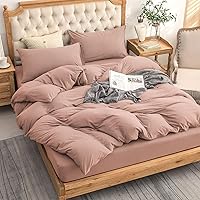 Vista 66 de PURE ERA Juego de funda de edredón de punto de jersey, 100% algodón, súper suave y cómodo, juego de ropa de cama de 2 piezas con cierre