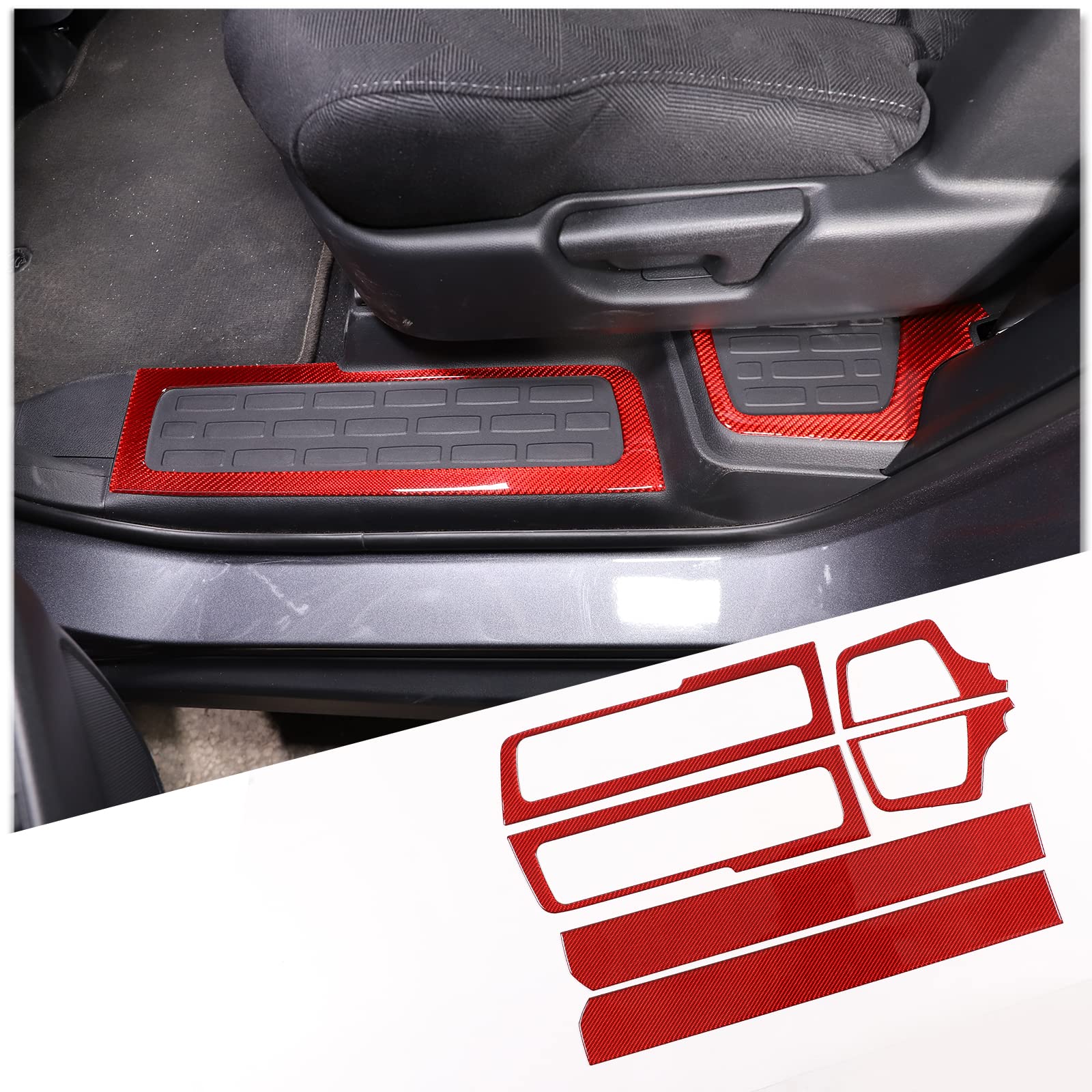 Qiosreui Car Door Sill Scuff Plate Trim Panel, Car Door Entry Guards, Threshold Strip, Door Sill Guard for Honda Pilot 2016-2022/ Ridgeline 2017-2023/ Passport 2019-2023 (Built-in Door Sill Sticker)