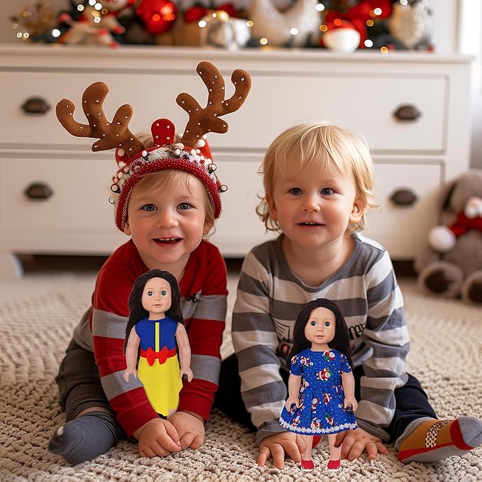 18-inch Doll Clothes and Accessories - 10 Sets Compatible with 18-inch-Dolls Outfits Christmas Birthday Gift for Little Girls