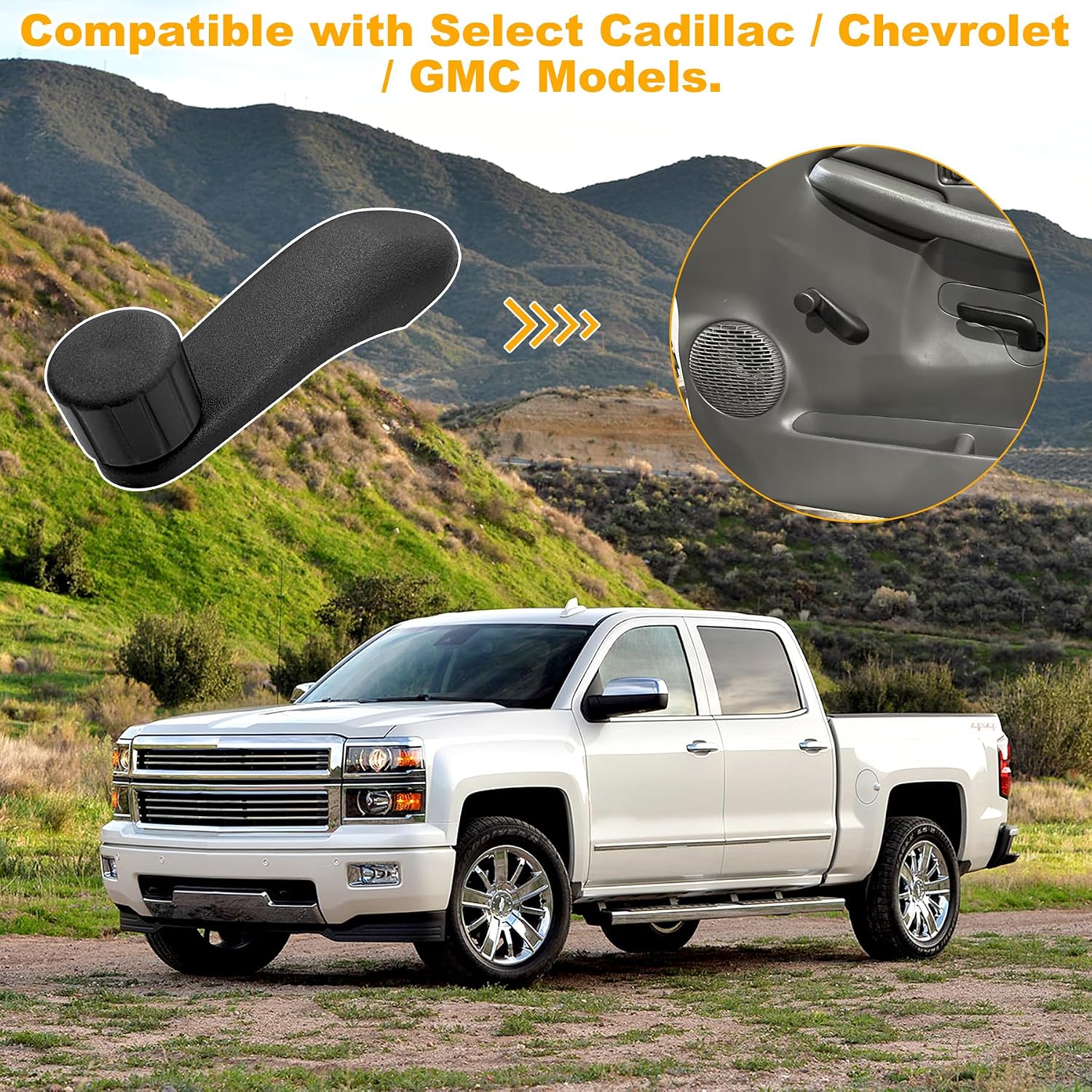 83341 Window Crank Handle Compatible with Select Cadillac Chevrolet GMC Models, Black (1pc)