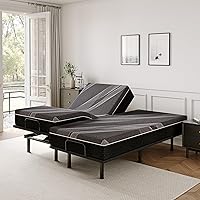 Vista 10 de Base de cama ajustable Queen con control remoto inalámbrico + colchón de espuma viscoelástica de gel Queen de 12 pulgadas cama en una caja