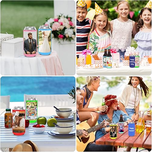 Miniatura 7 de Fundas delgadas personalizadas para enfriadores de latas, de neopreno, aisladas, soporte para bebidas con logotipo, imagen, texto para aniversario,
