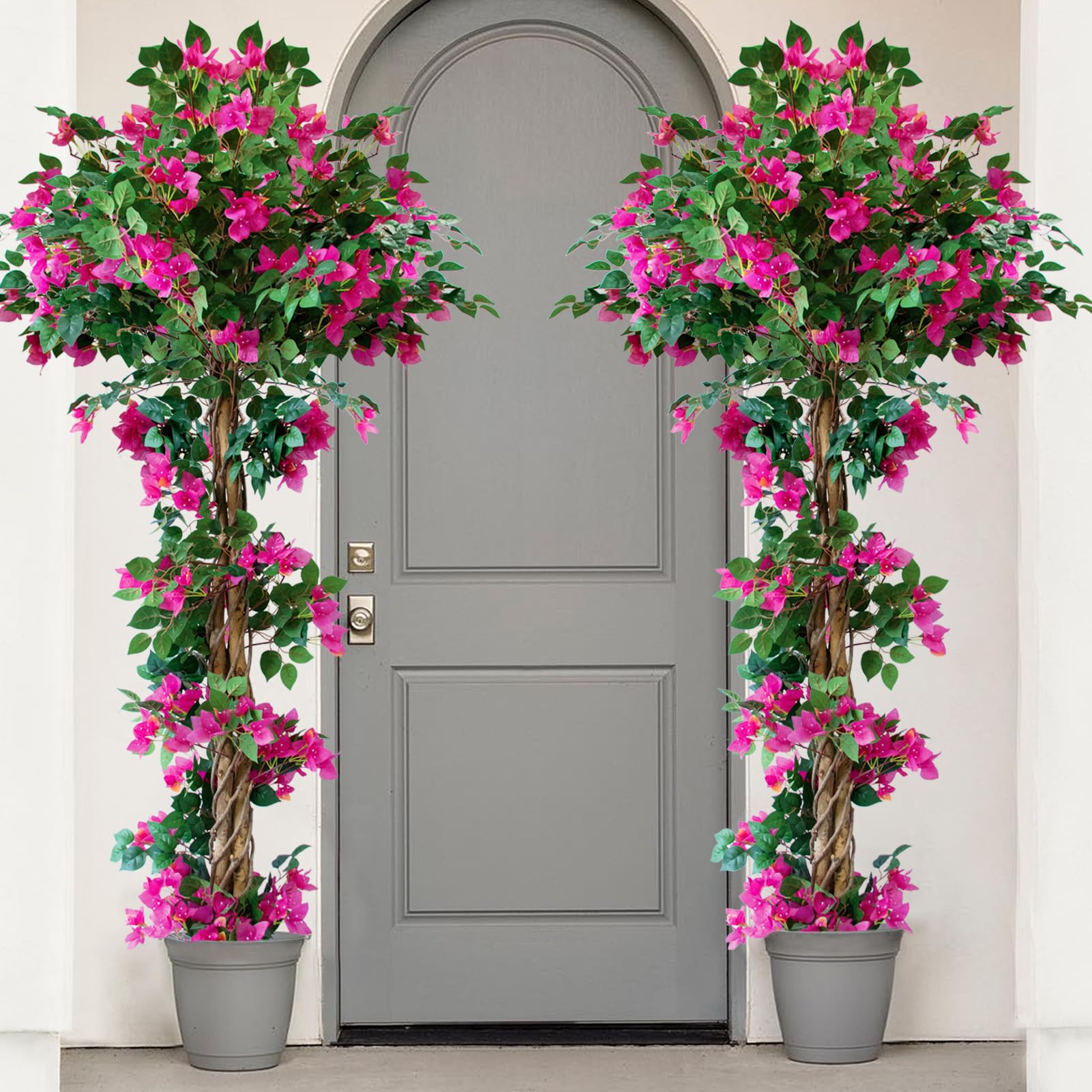 Photo 1 of Truqual 6ft Bougainvillea Artificial Tree - Red