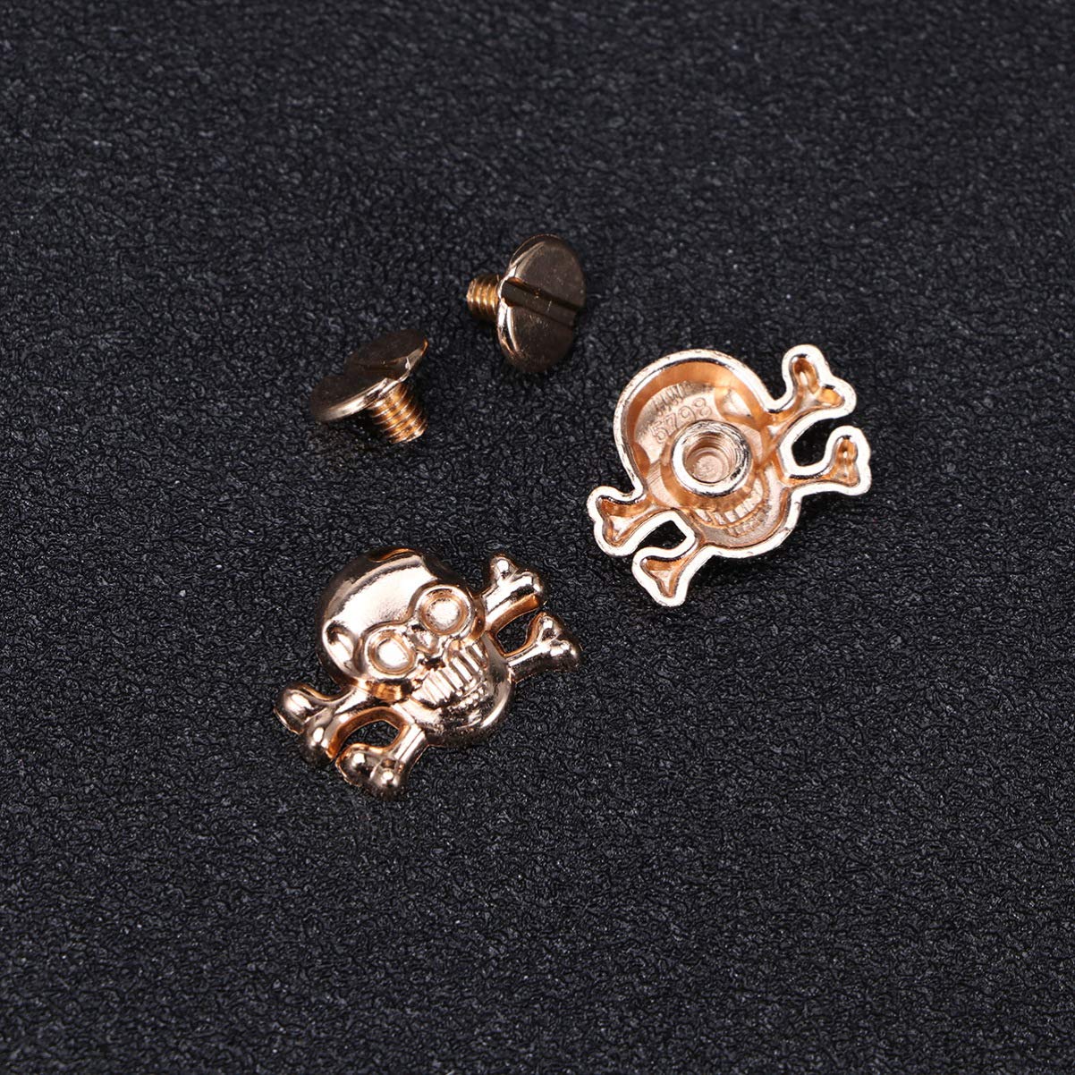 WEBEEDY 18 Stück 3 Farben Totenkopf Nieten Metall 3D Geist Nieten Mit Schrauben Punk Leder Dekorative Knöpfe Gothic Skull Vintage Nieten Für DIY Kleidung Leder Handwerk Zubehör