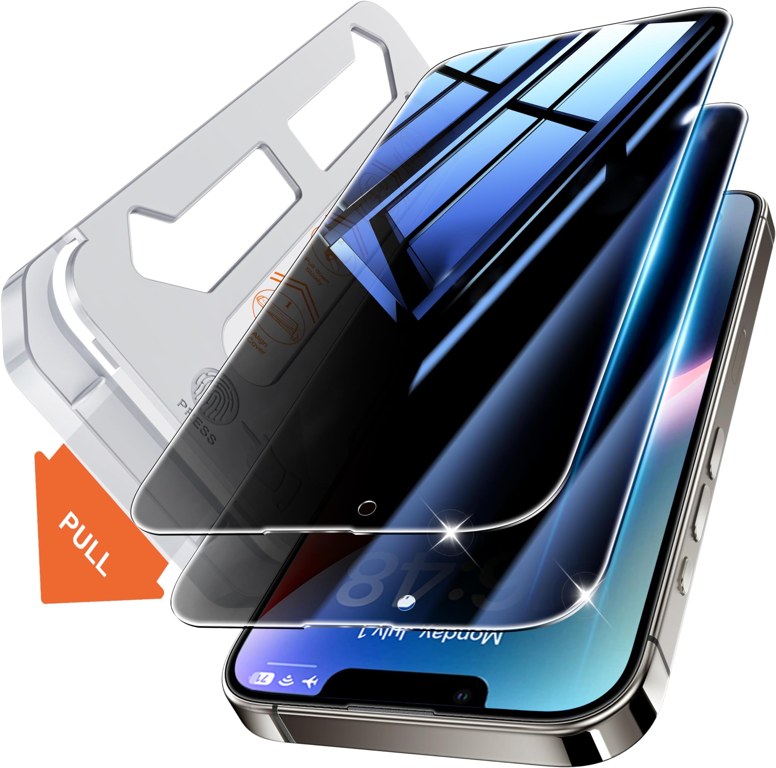 thumbnail: Tentoki 3-in-1 Beschermhoes Voor IPhone 13 Pro - TPU Hoes + 2x Gehard Glas, Schokbestendig, Transparant