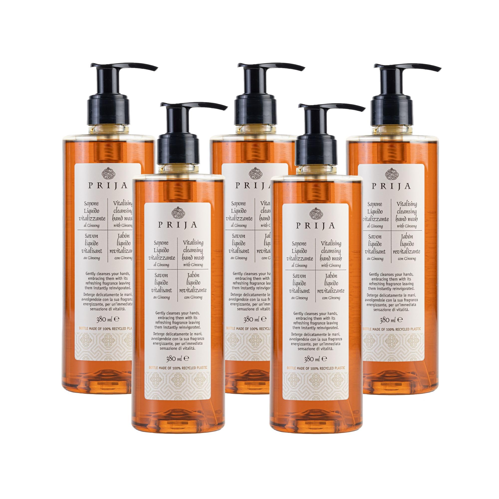 Prija Vitalising Hand Wash with Ginseng Extract Gently Cleanses Hands, Moisturising Liquid Hand Soap