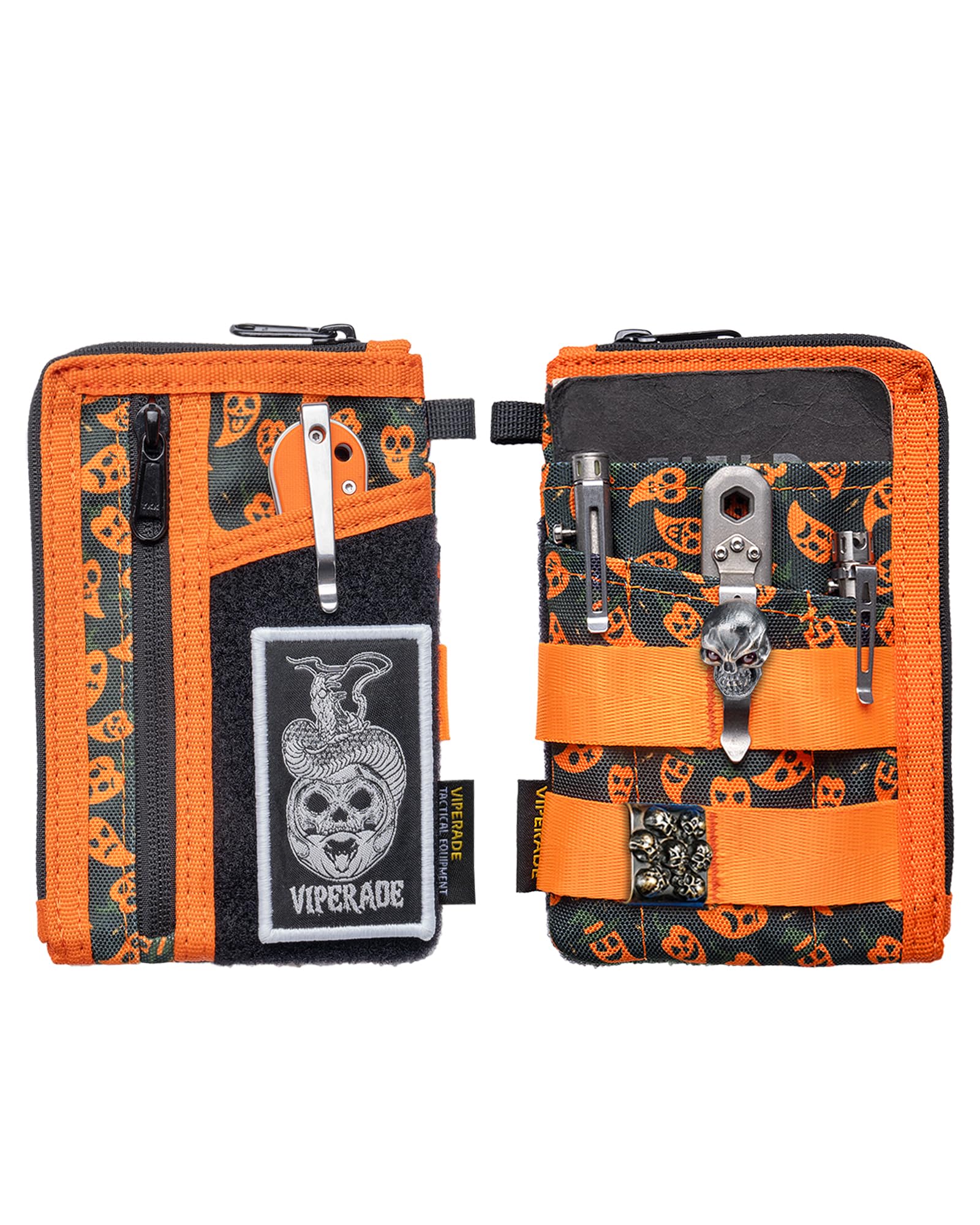 VIPERADE VE36 Schlanke EDC Pouch mit DIY Patch-Bereich, Minimalistische Geldbörse für Herren, EDC Tasche Organizer für Multitools