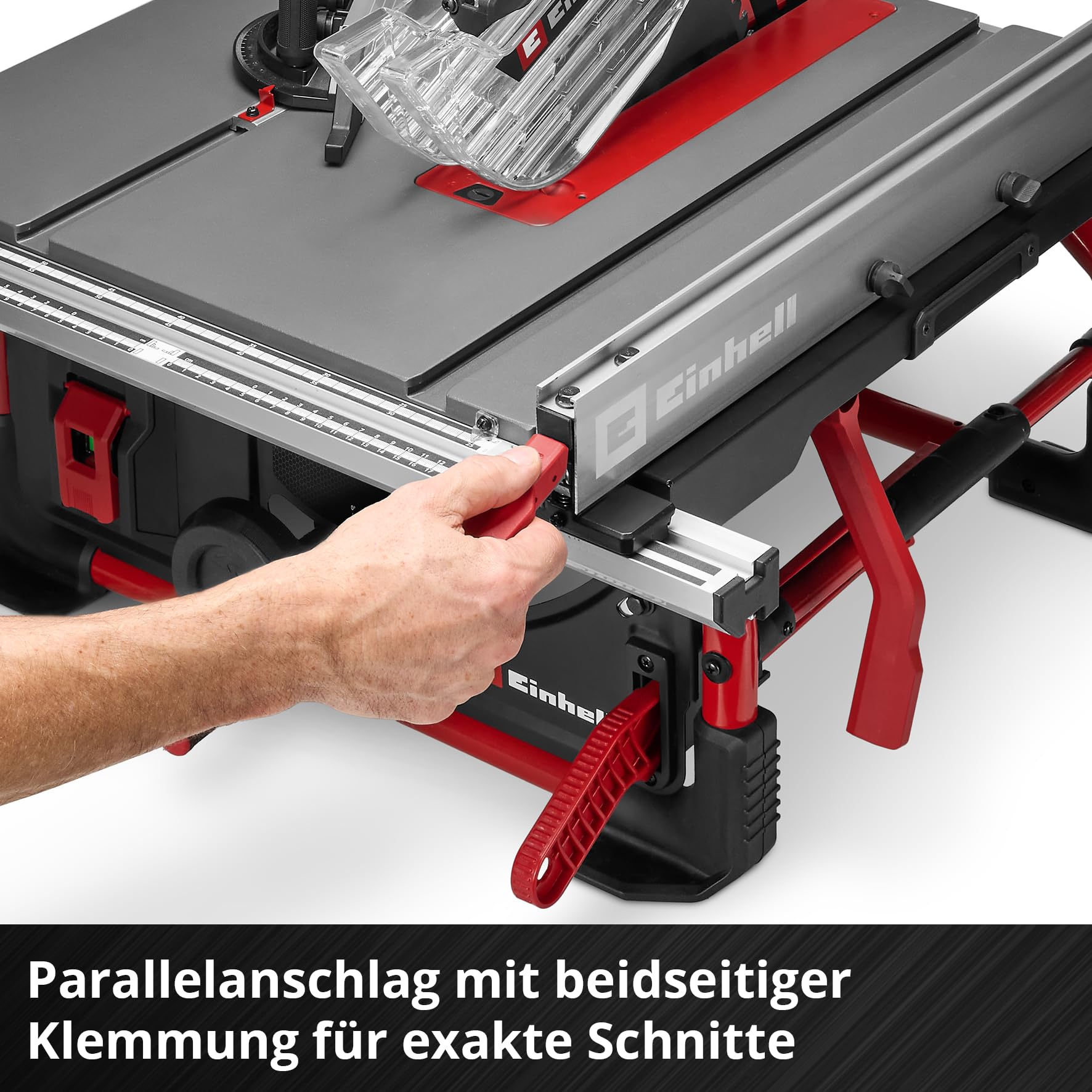 Einhell Tischkreissäge TE-TS 10 T (2000 W, 89 mm Schnitthöhe, Ø 254 mm Sägeblatt, Tischverbreiterung, Winkelanschlag, Parallelanschlag, Schiebestock, Absauganschluss)