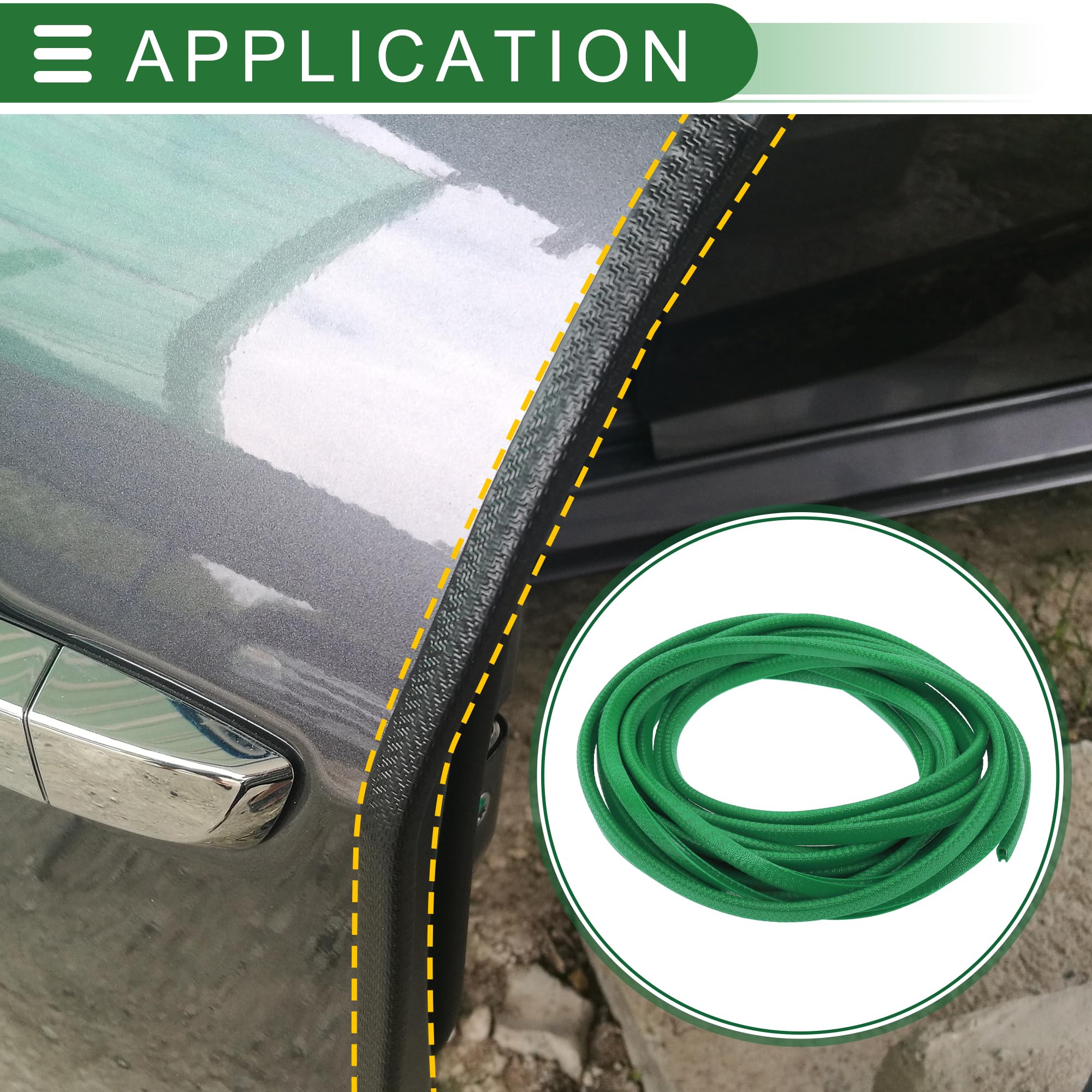 Motoforti Striscia Protettiva Per Bordi Porta Auto Verde 8m PVC Antigraffio