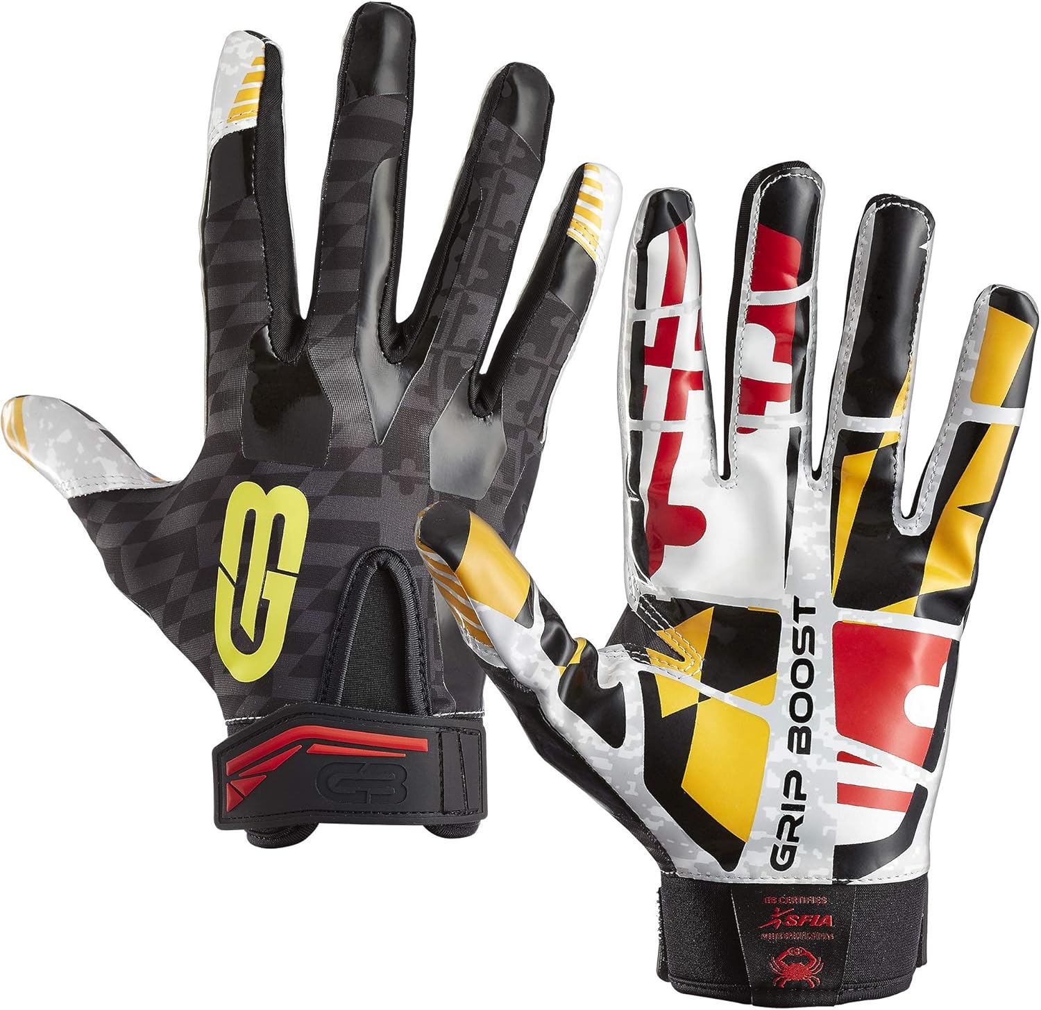 Grip Boost Maryland Flag Football Gloves Stealth Sticky