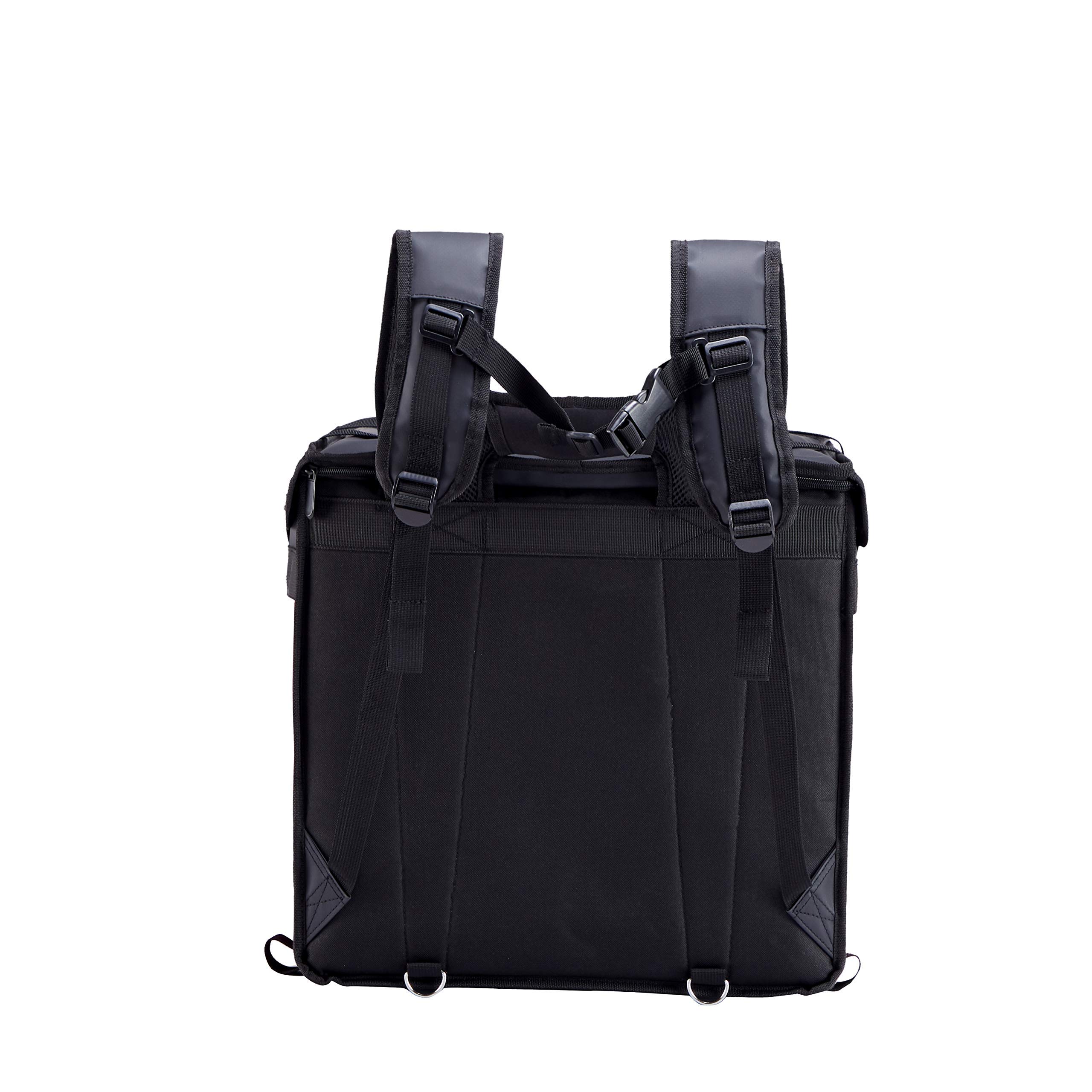 Grande inserisci il tuo logo Borsa per la consegna degli alimenti caldi, isolata, resistente all'acqua e agli strappi con spallacci per asporto, borsa termica da picnic, catering