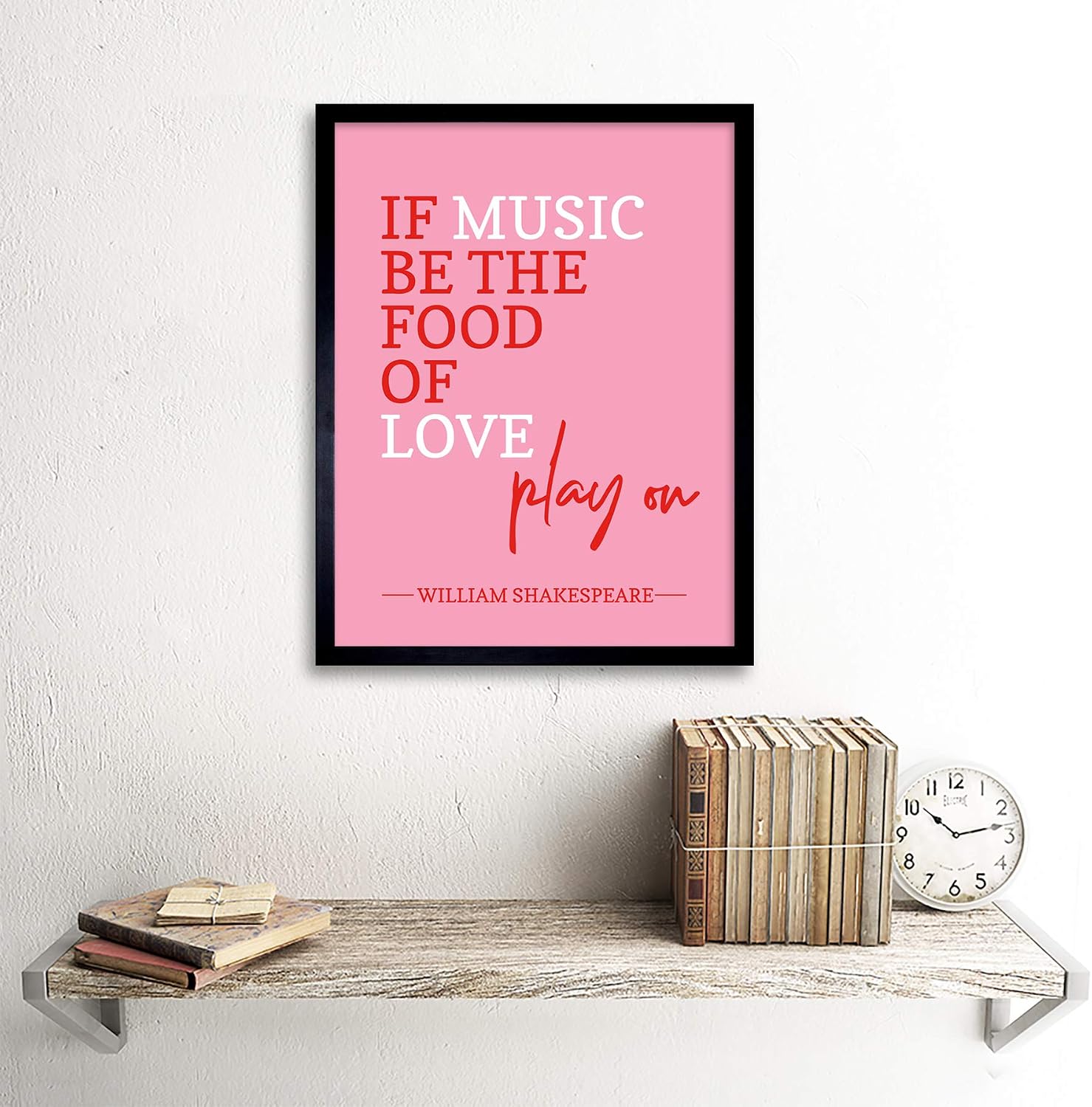 Artery8 Quote Shakespeare Music Food Love Play On Art Print Framed Poster Wall Decor 12x16 inch