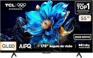 Smart TV TCL 55 Polegadas QLED 4K P7K WiFi Bluetooth Google TV HDR10+ Dolby Atmos Dolby Vision 55P7K - Produto 3 mais recomendado com 4.7 estrelas