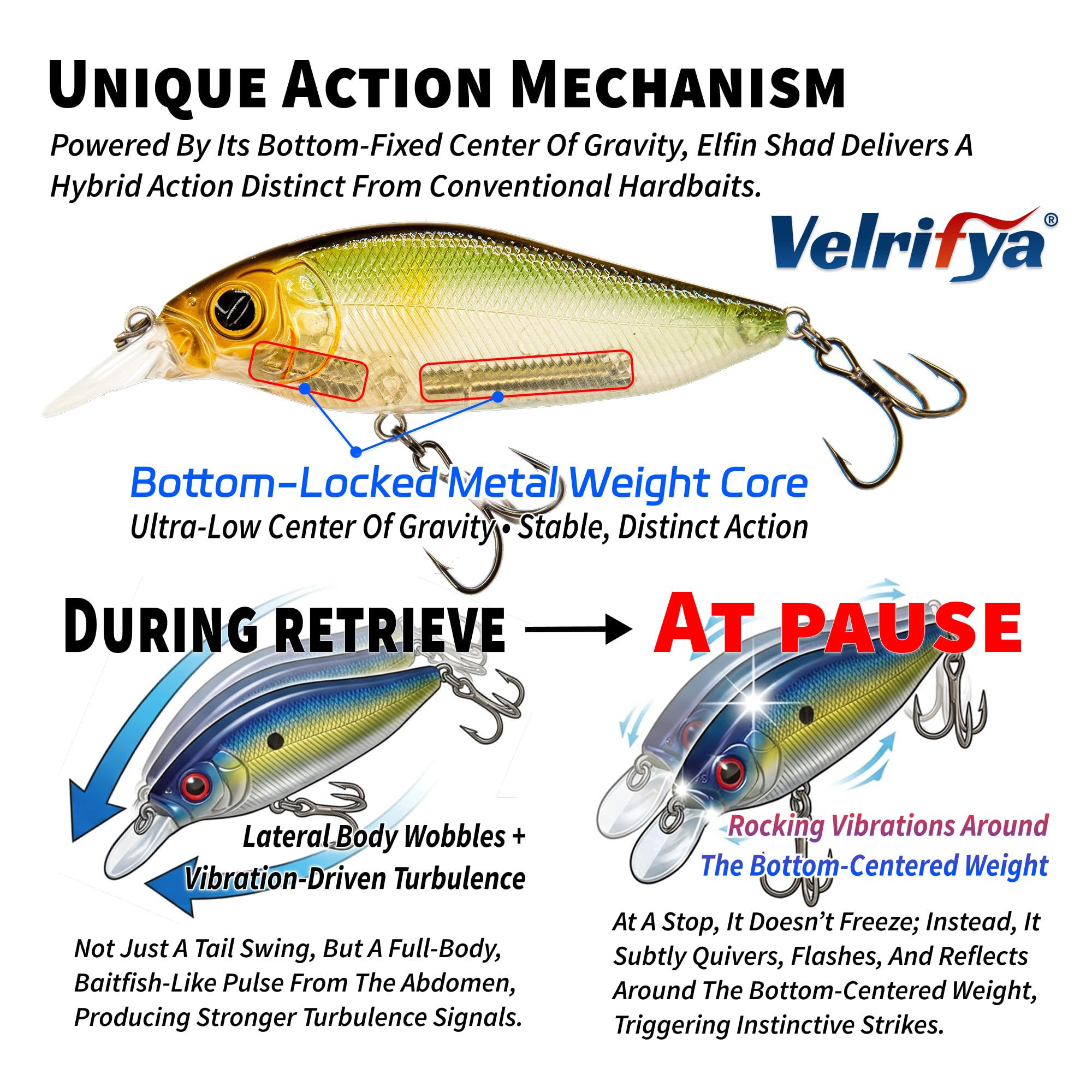 Crankbaits/Jerkbait híbridos para pesca de lubina, buceo poco profundo, para lucio, lucio, agua fría para pesca de invierno y primavera, para agua dulce y salada