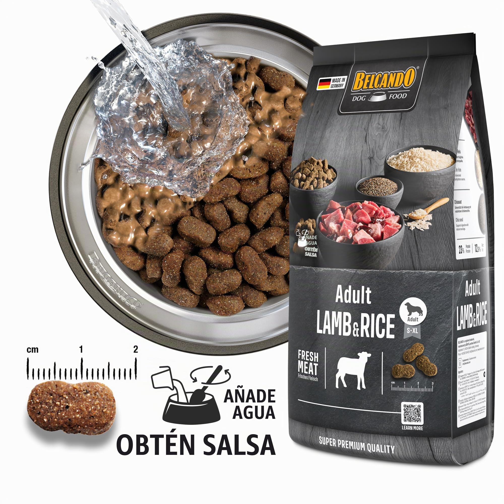 Belcando Adult Lamb & Rice [12,5 kg] Alimento para Perros | Comida Seca con Cordero para Perros sensibles | Alimento Completo para Perros Adultos a Partir de 1 año de Edad