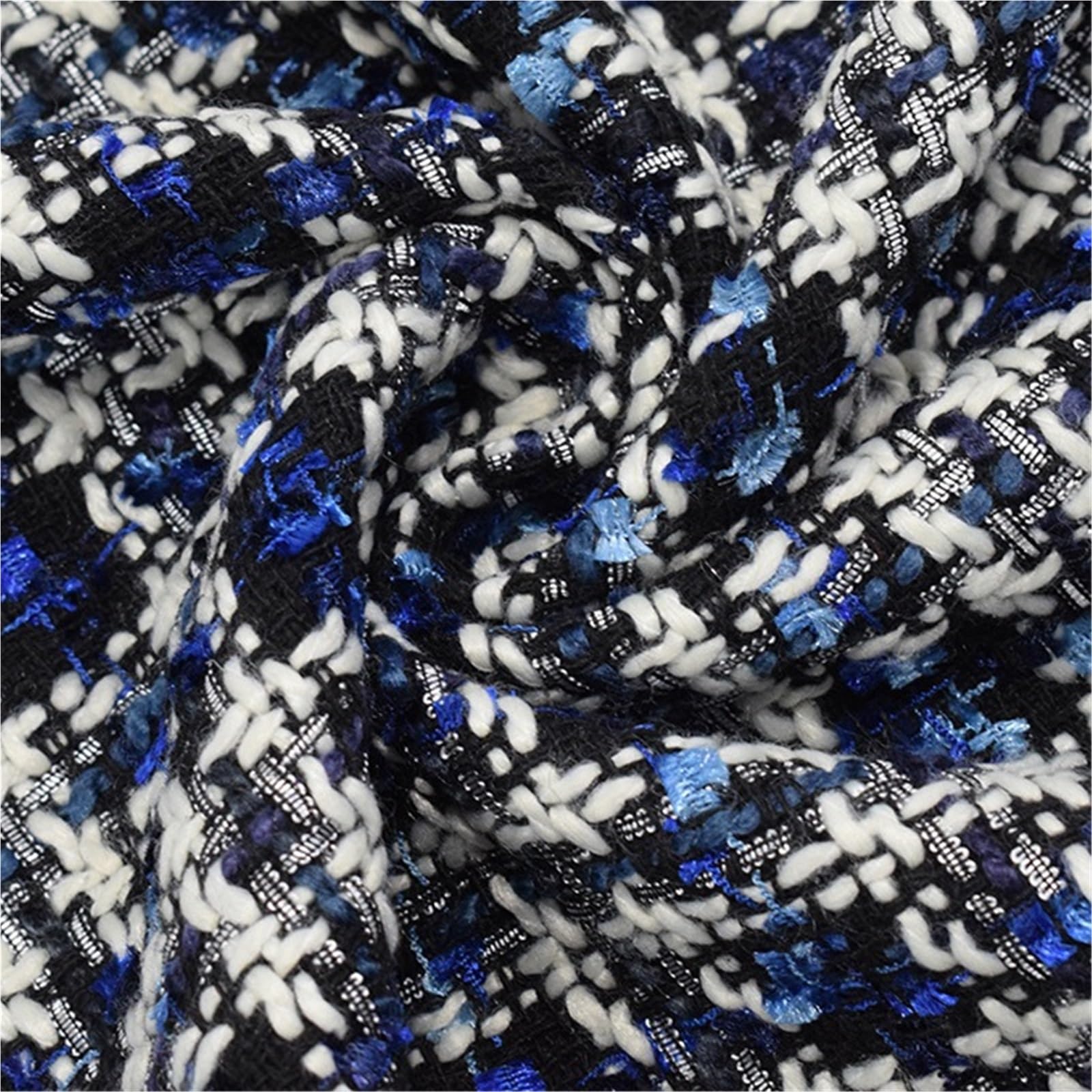 Tradycyjna tkanina tweedowa, Polyester Tweed Plaid Fabric Multicolor 90cm x 145cm DIY Sewing(Color 1)