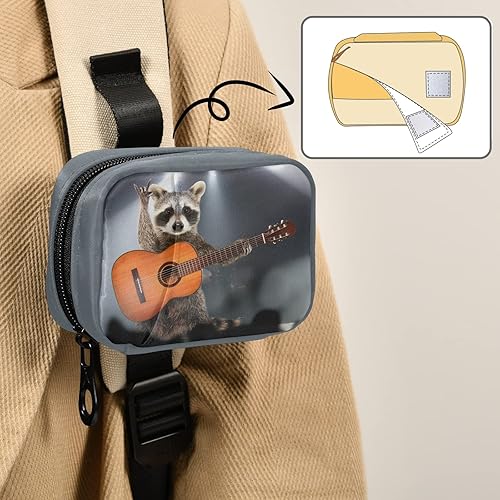 Miniatura 6 de Tarity Divertida guitarra de mapache organizador semanal de píldoras con bolsa, caja de 7 días, contenedor grande para medicina de viaje,