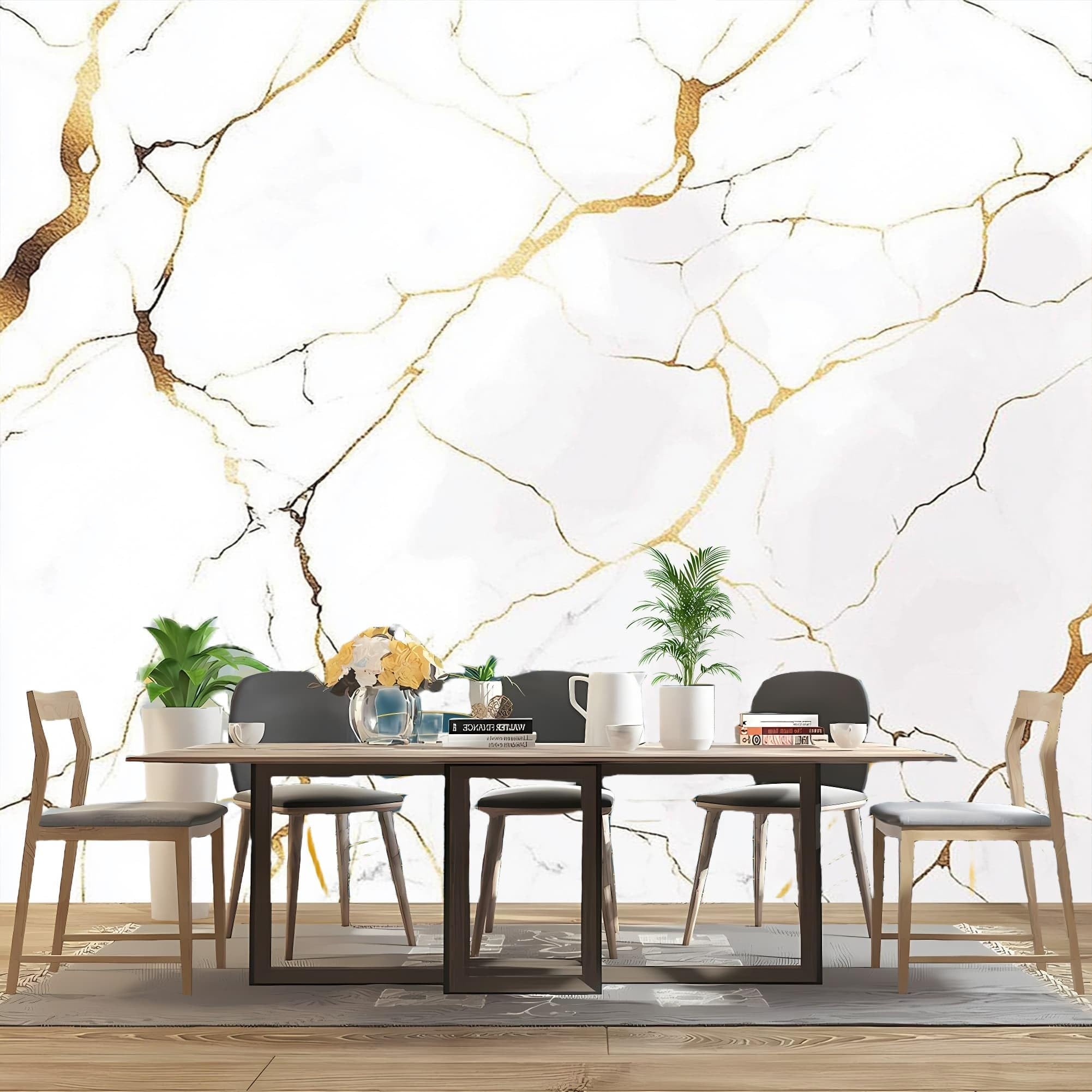 Sypialnia Panoramiczna tapeta 3D złota tekstura 300x210 cm tapeta ścienna z włókniny biały marmur do salonu Sofa TV dekoracja tła, konfigurowalny duży rozmiar