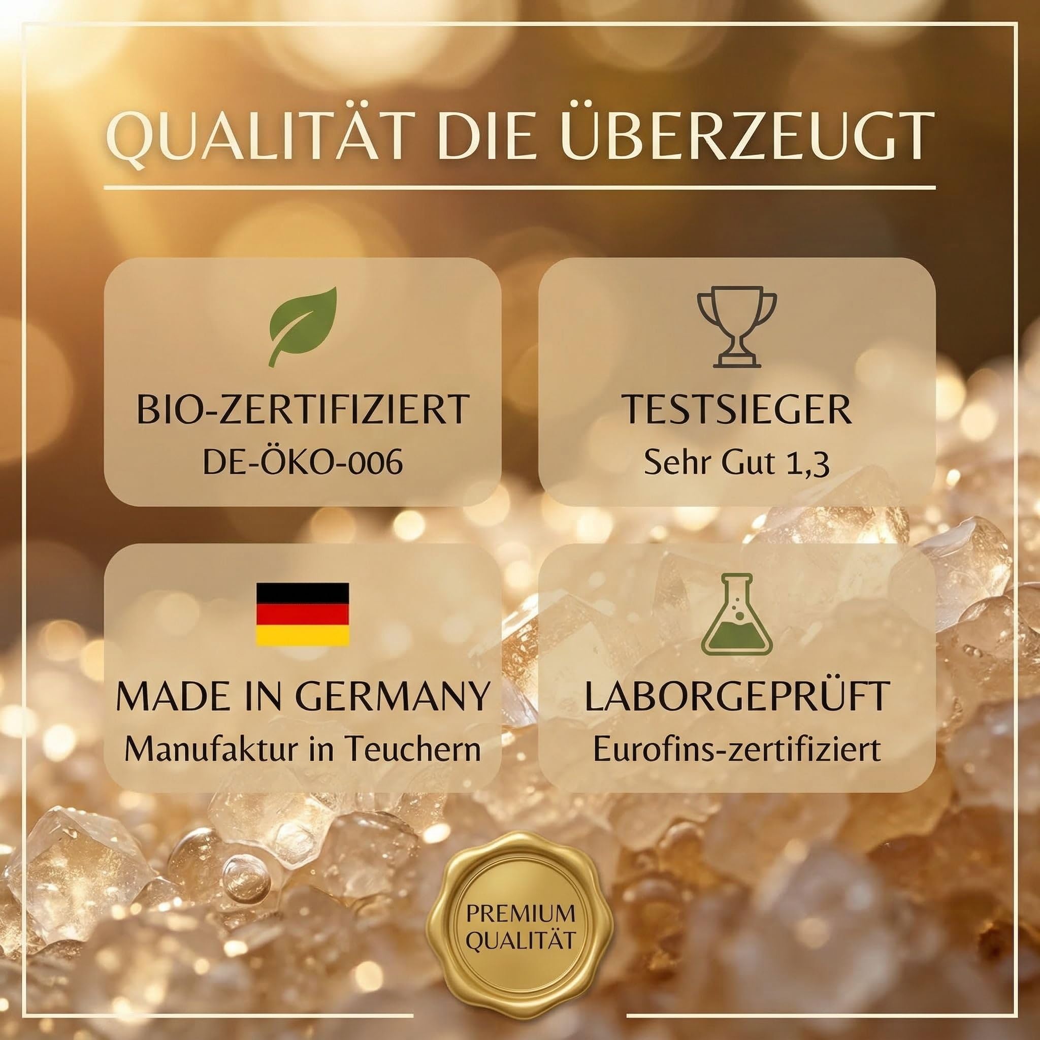 HeldenPilz® BIO Wasserkefir Starter Set mit Mason Ball Glas (600ml) – Wasserkefir selber machen | Japankristalle, Aufschraubsieb & Edelstahldeckel | Fermentations-Set mit Anleitung