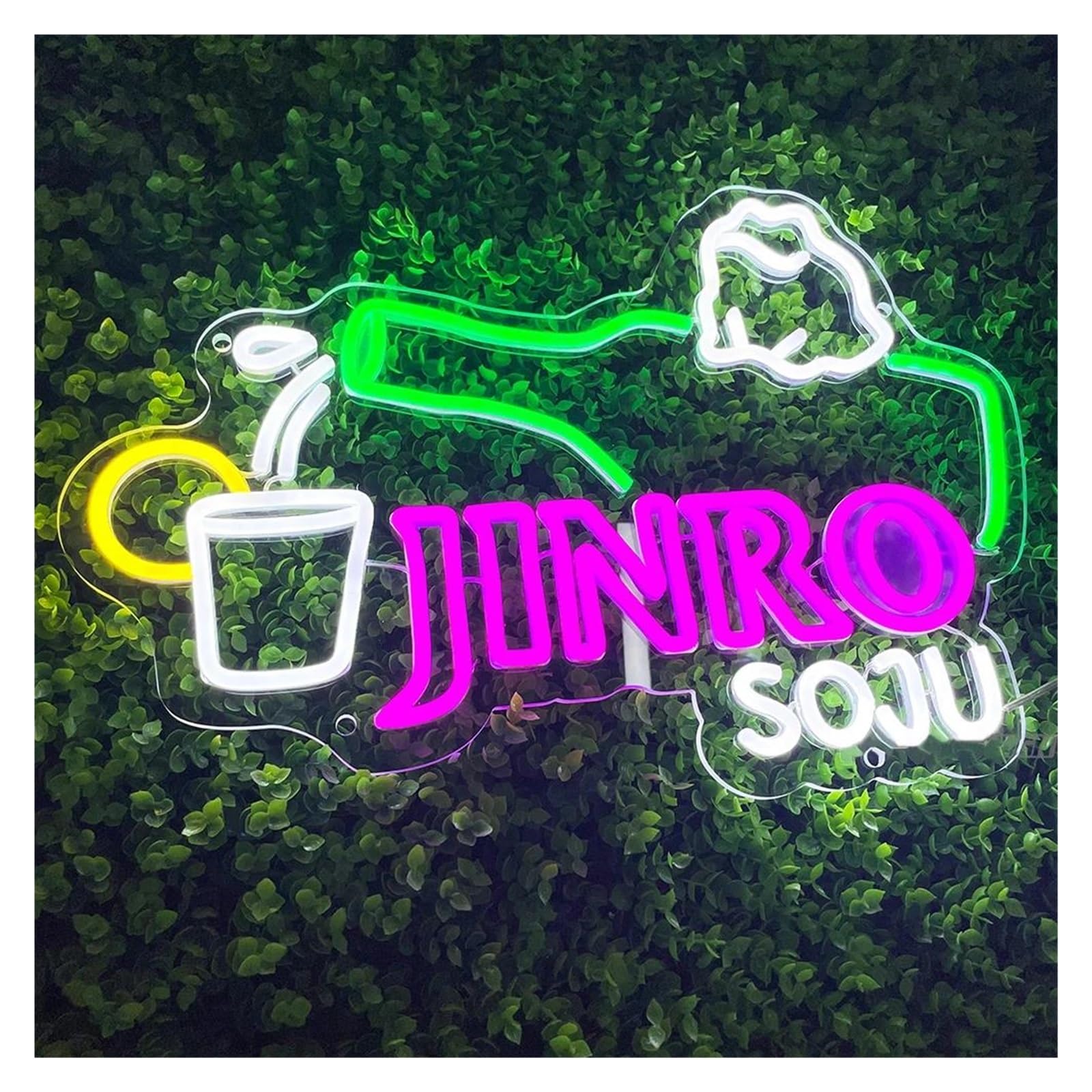 Xenite E Xenit Hanging Art Neon Signs Soju Neon Sign Usb Powered Adjustabl Brightness Soju Bottl Neon Lights Suitabl For Party Club Wall Decor Business Neon Lights(,30Cmx40cm)