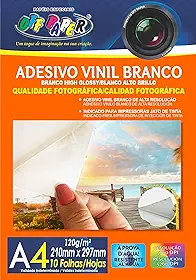 Papel Fotográfico, Inkjet, A4, Vinil Adesivo Branco 120 g, Pacote com 10 Folhas, Off Paper