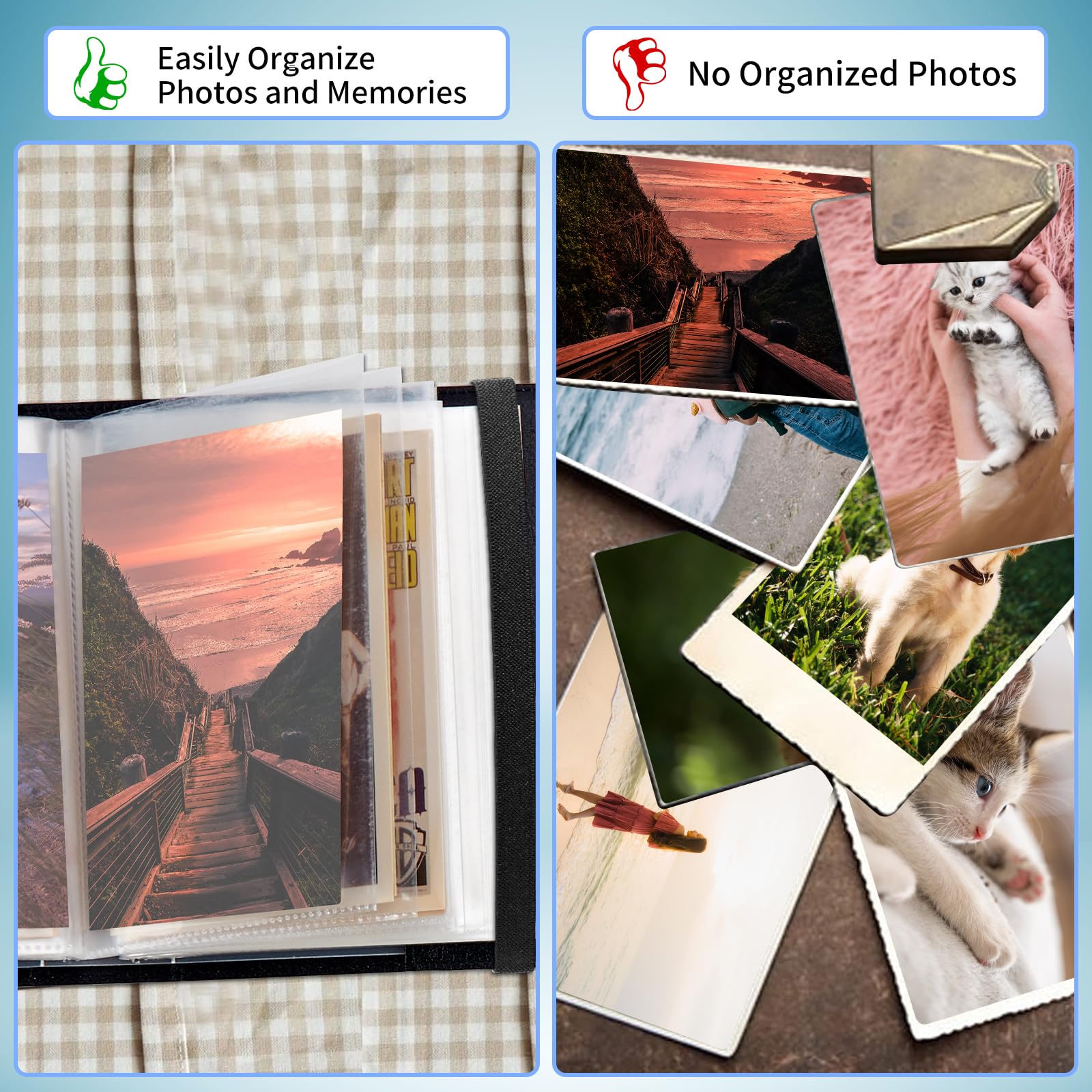 Mały album na zdjęcia, 10 x 15 cm, z 120 zdjęciami, przezroczystymi kieszeniami wewnętrznymi i elastyczną opaską, urocze albumy na zdjęcia na rodzinną rocznicę, ślub, różowe kwiaty, fioletowe