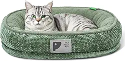 Cama ortopédica para cachorros e gatos, sofá-cama para cães com espuma para ovos de quatro lados com capa removível e fundo antiderrapante verde M