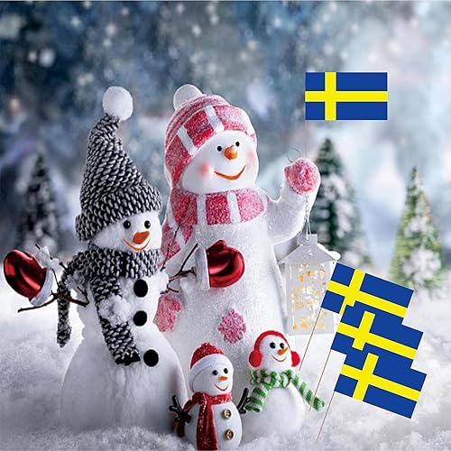 Miniatura 5 de Bandera de palillo de dientes de Suecia, mini cóctel sueco, decoración de cupcakes de frutas, banderas, decoración de palitos de alimentos, paquete