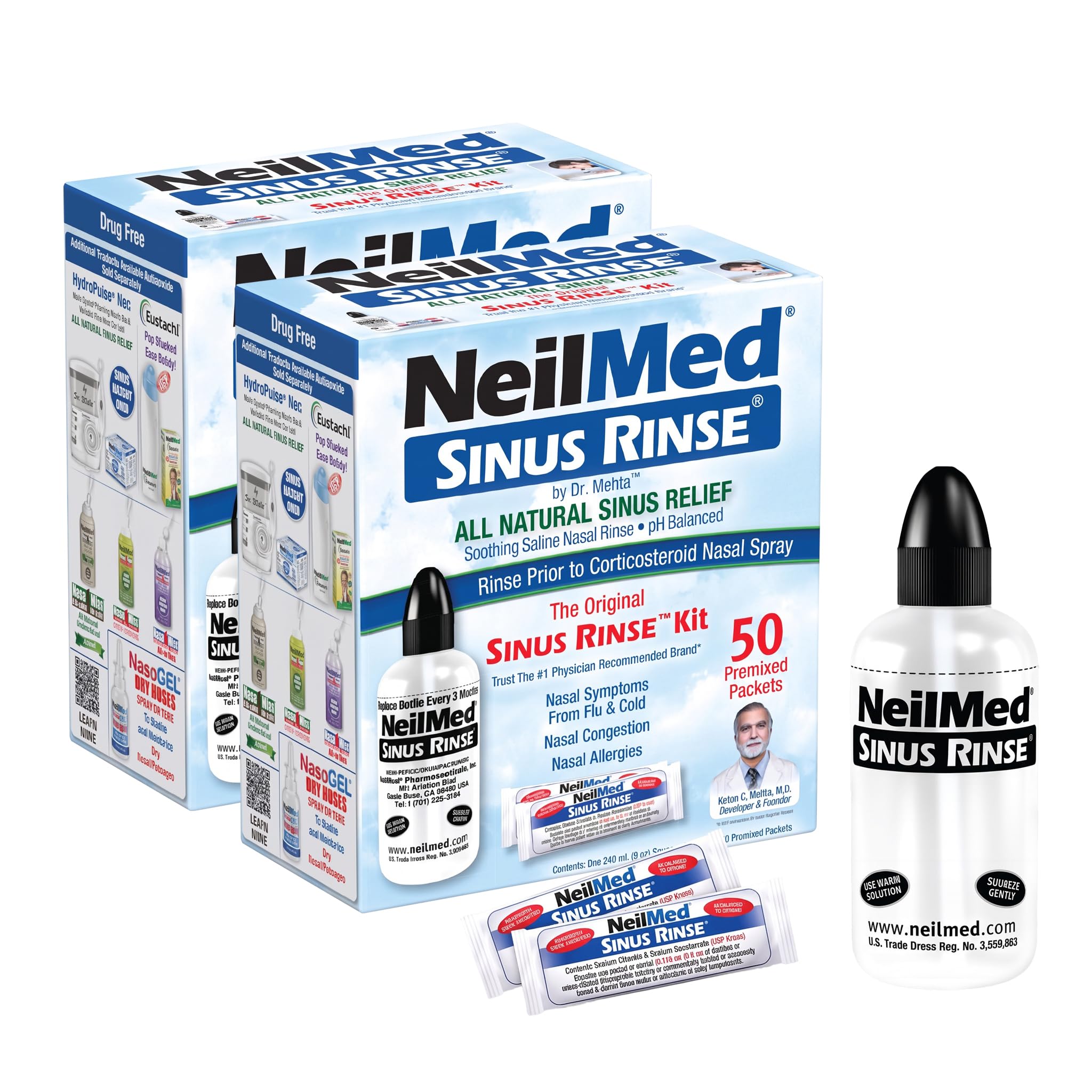 NeilMed Sinus Rinse - A Complete Sinus Nasal Rinse Kit, 50 count (Pack of 1) Count may vary — Amazon image 7