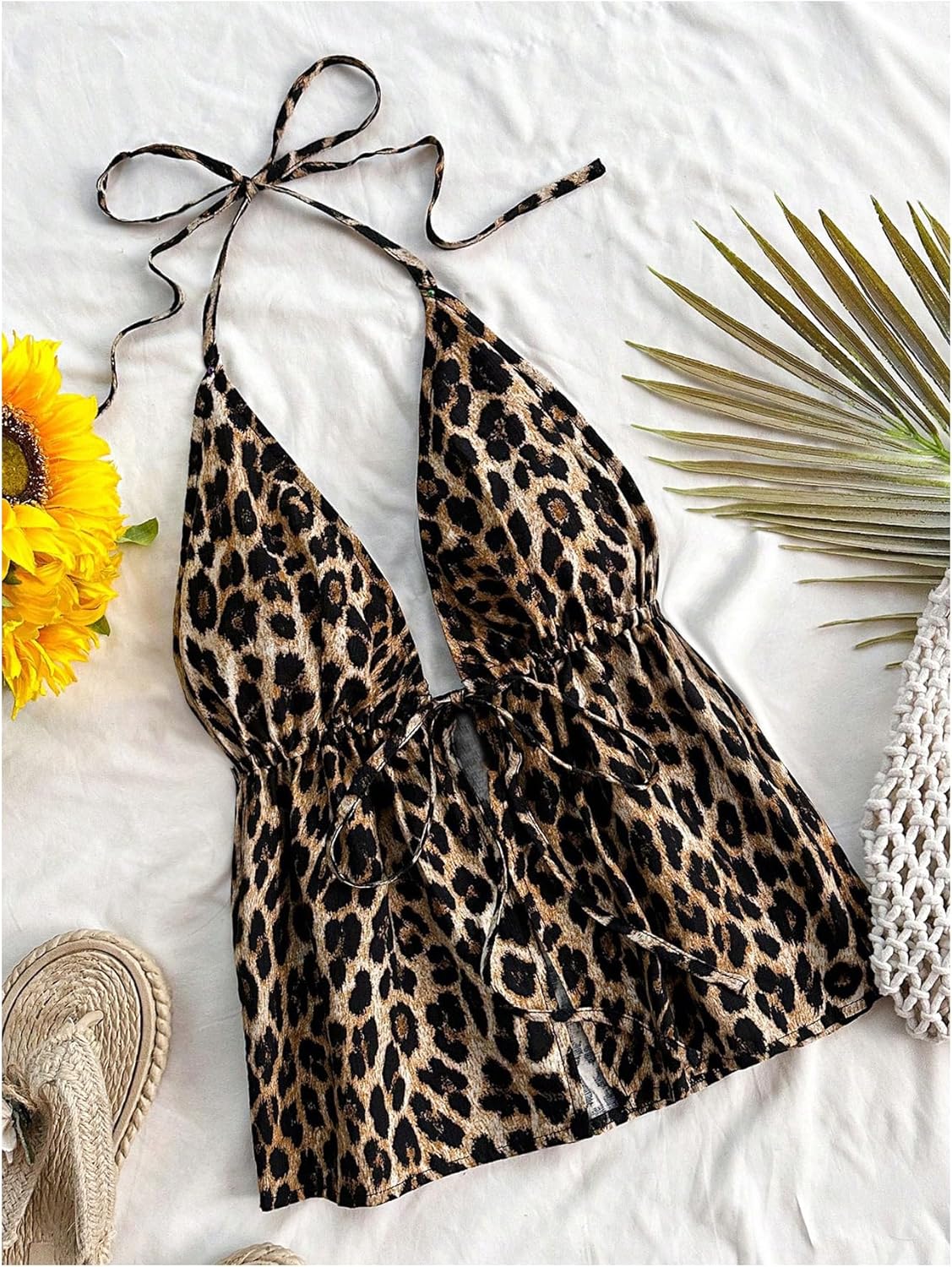 Milumia Women's Leopard Print Halter Top