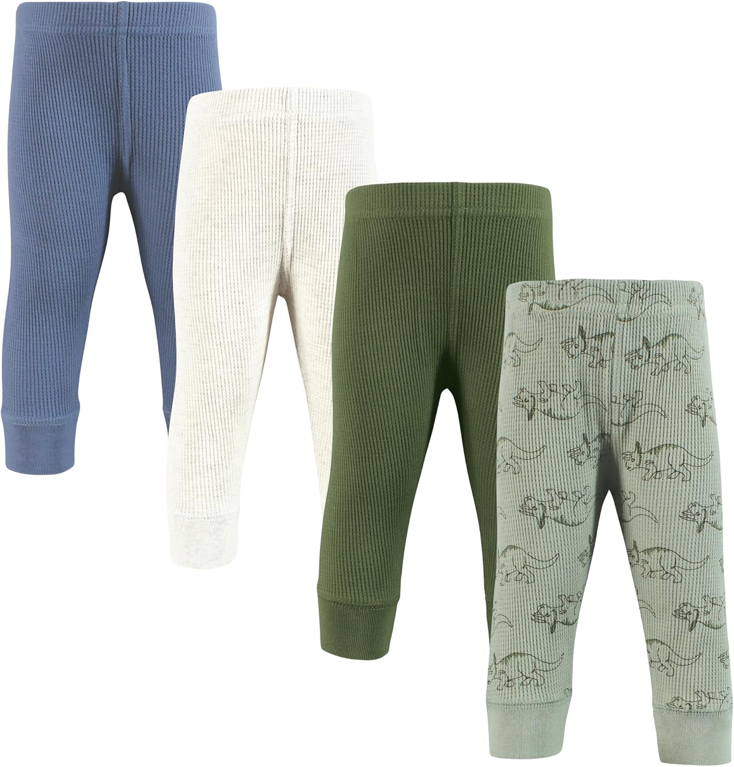 Hudson Baby Unisex Baby Thermal Tapered Ankle Pants 4pk, Acorn Botanical