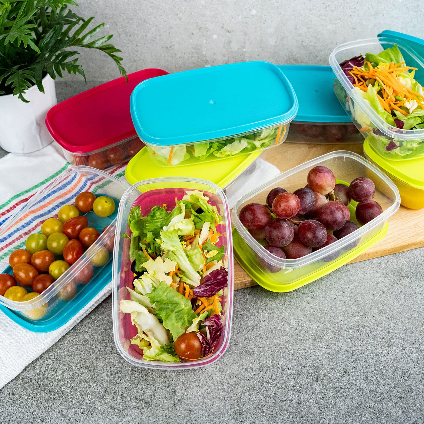 AKOLAFE Lot De 50 Boîtes De Conservation Avec Couvercle - 650 Ml - Avec