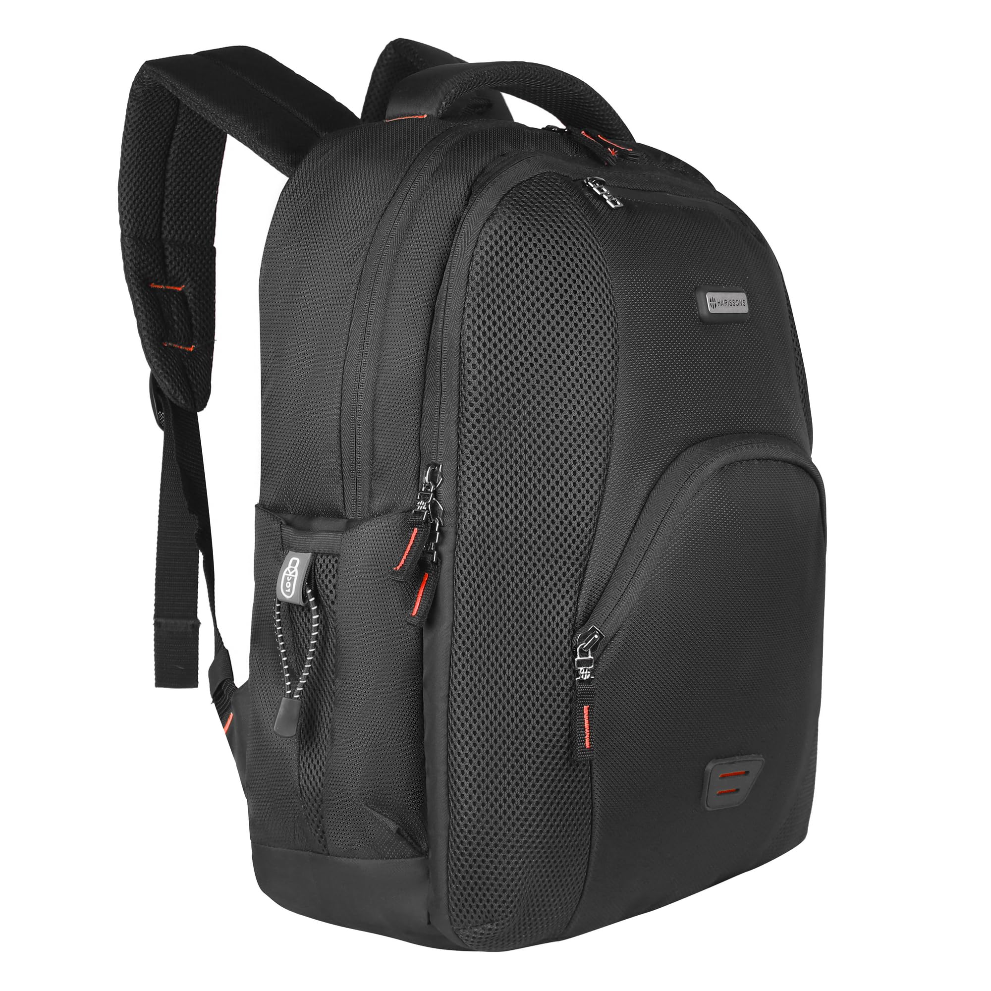 HARISSONS Zylo 32L Unisex Laptop Backpack with Trolley Handle Panel (Black) | Office Bag with Spacious Main Compartment & Quick Access Pockets | Overnighter Travel Backpack with 2 Bottle Pockets (B0CYM1SNG6) Amazon Price History, Amazon Price Tracker